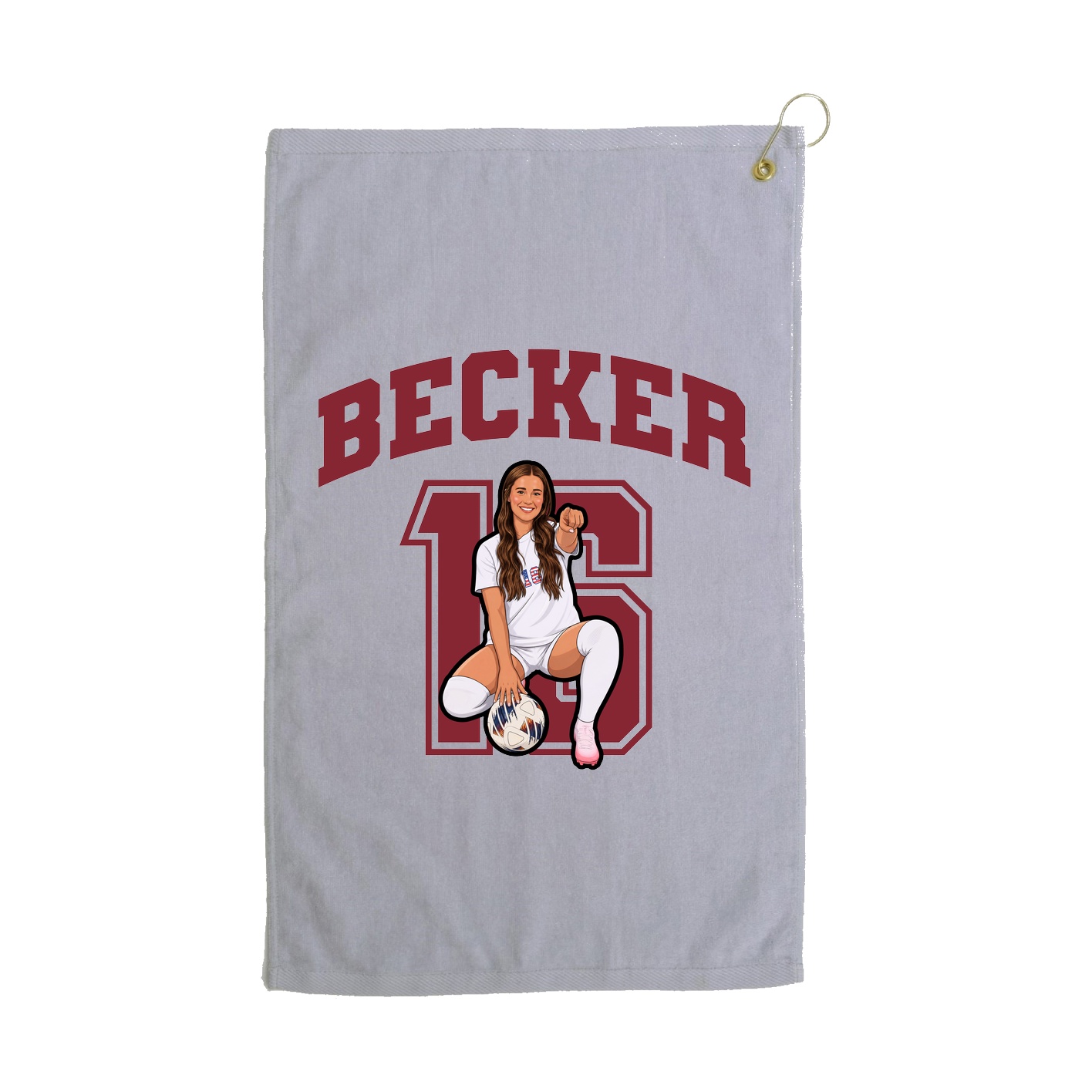 Golf Towel — Number in Grey