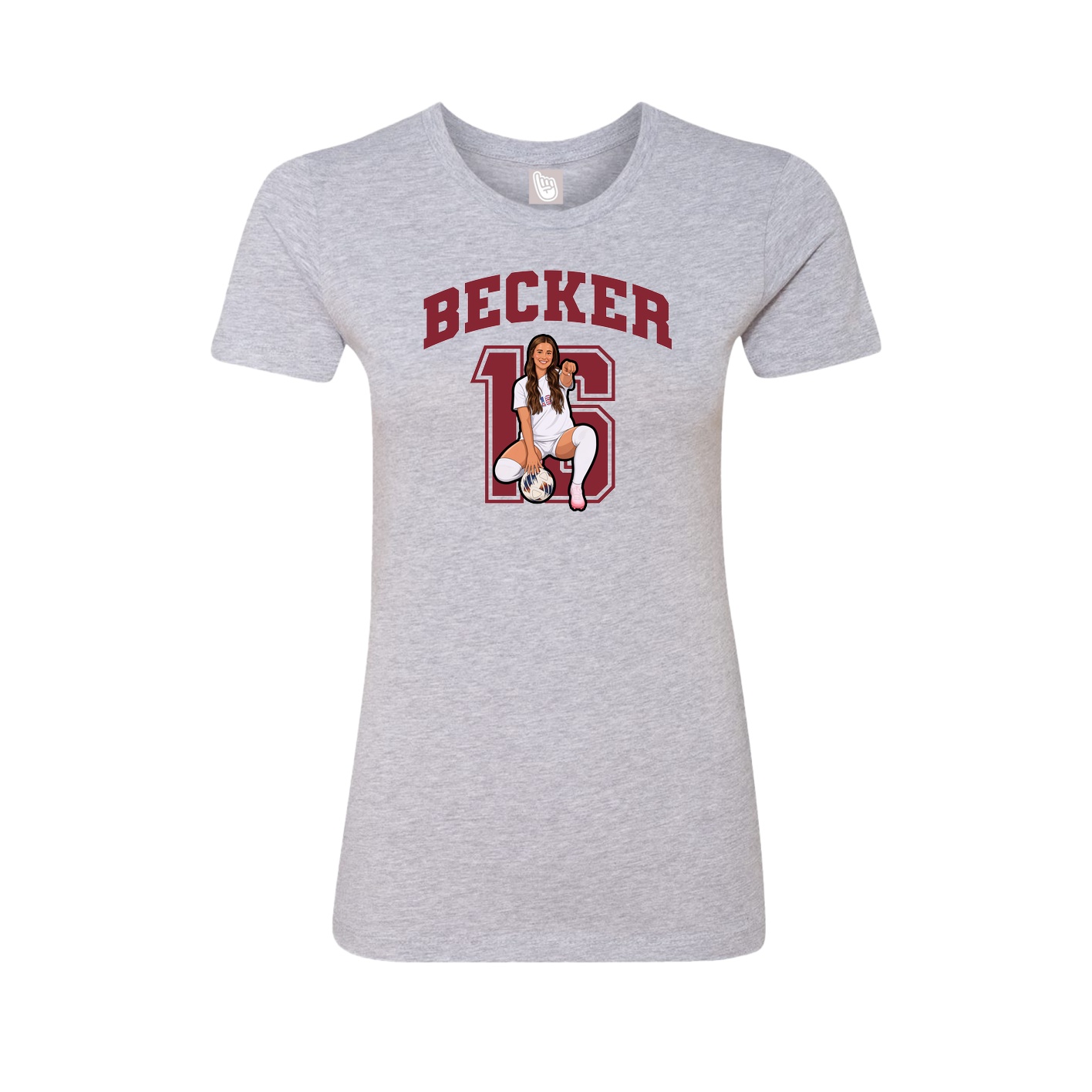 Fitted Women's Tee — Number in Grey