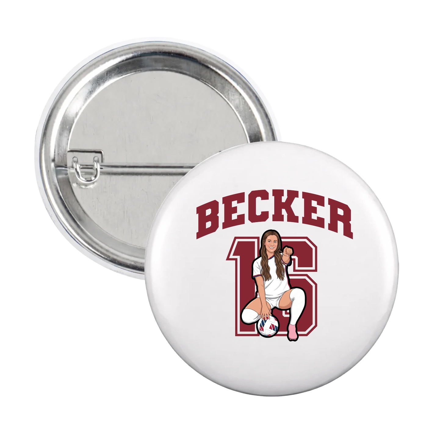 Game Day Button — Number in White
