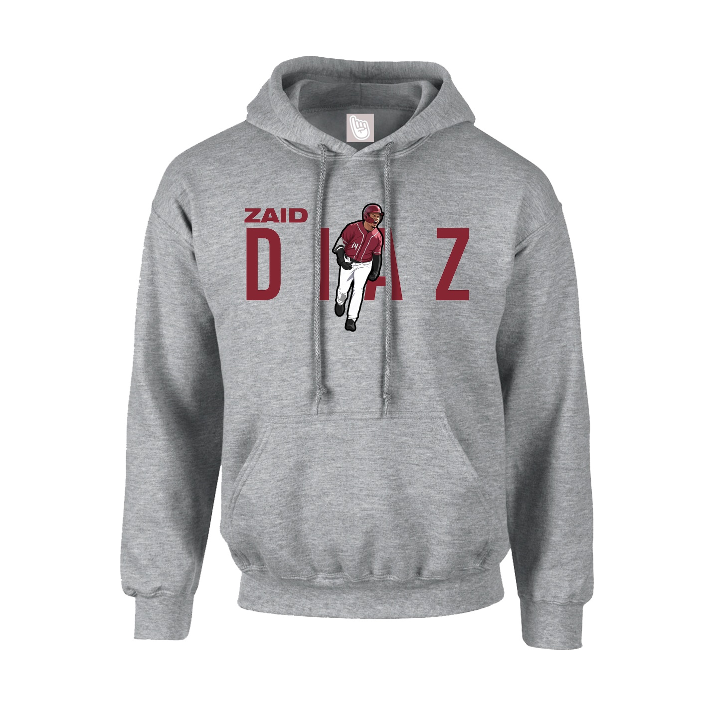 Youth Hoodie — Player Name in Grey