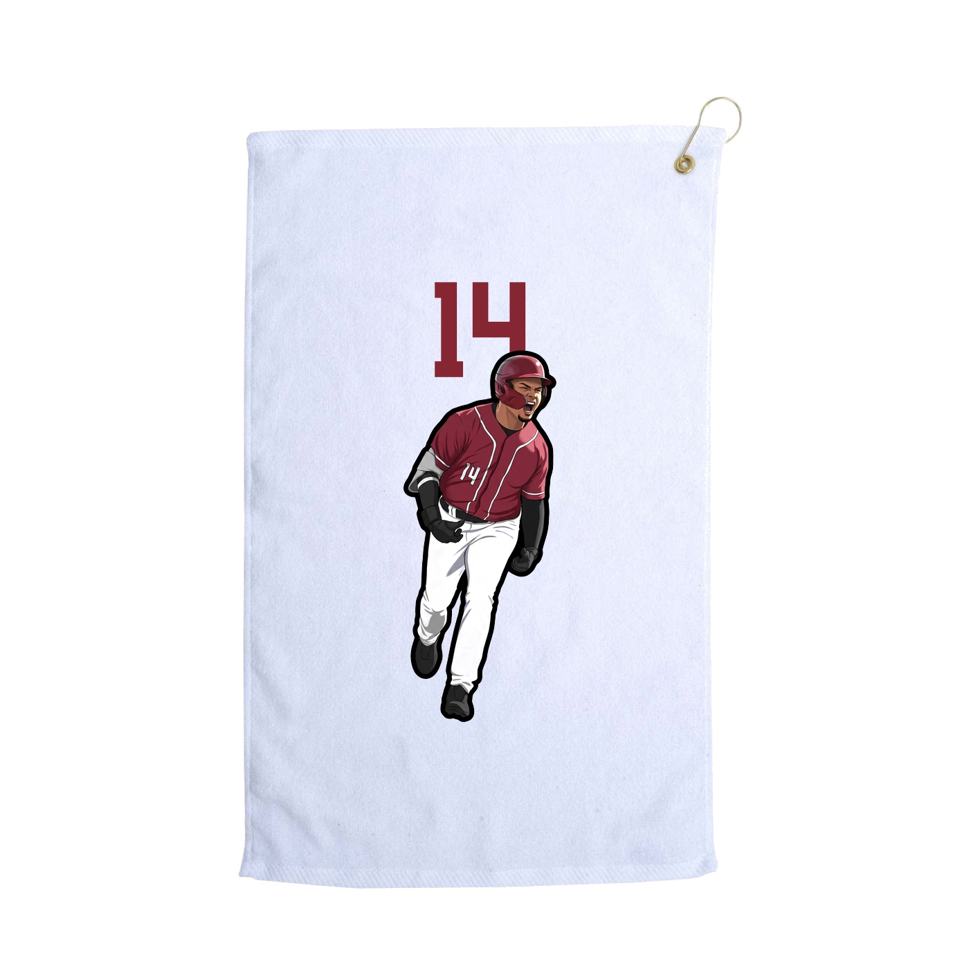 Golf Towel — Number Top in White
