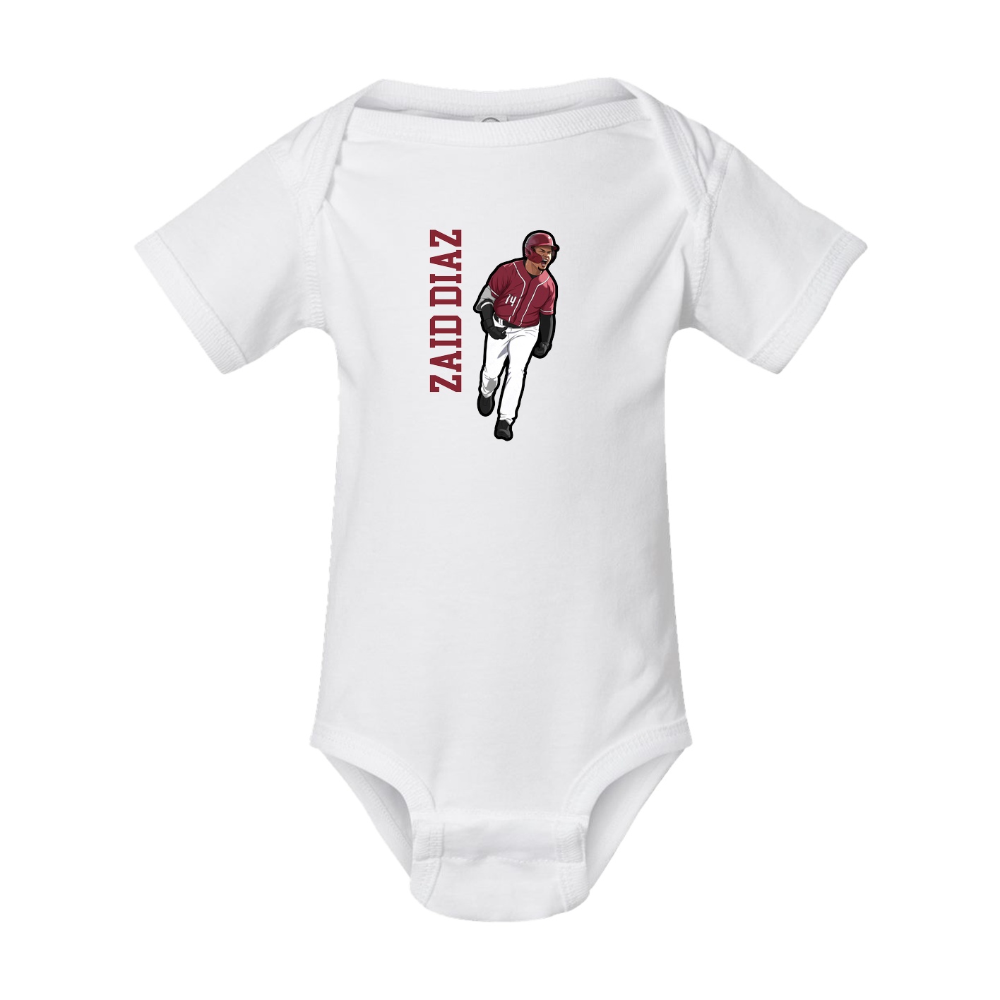 Baby Onesie — Name Vertical in White