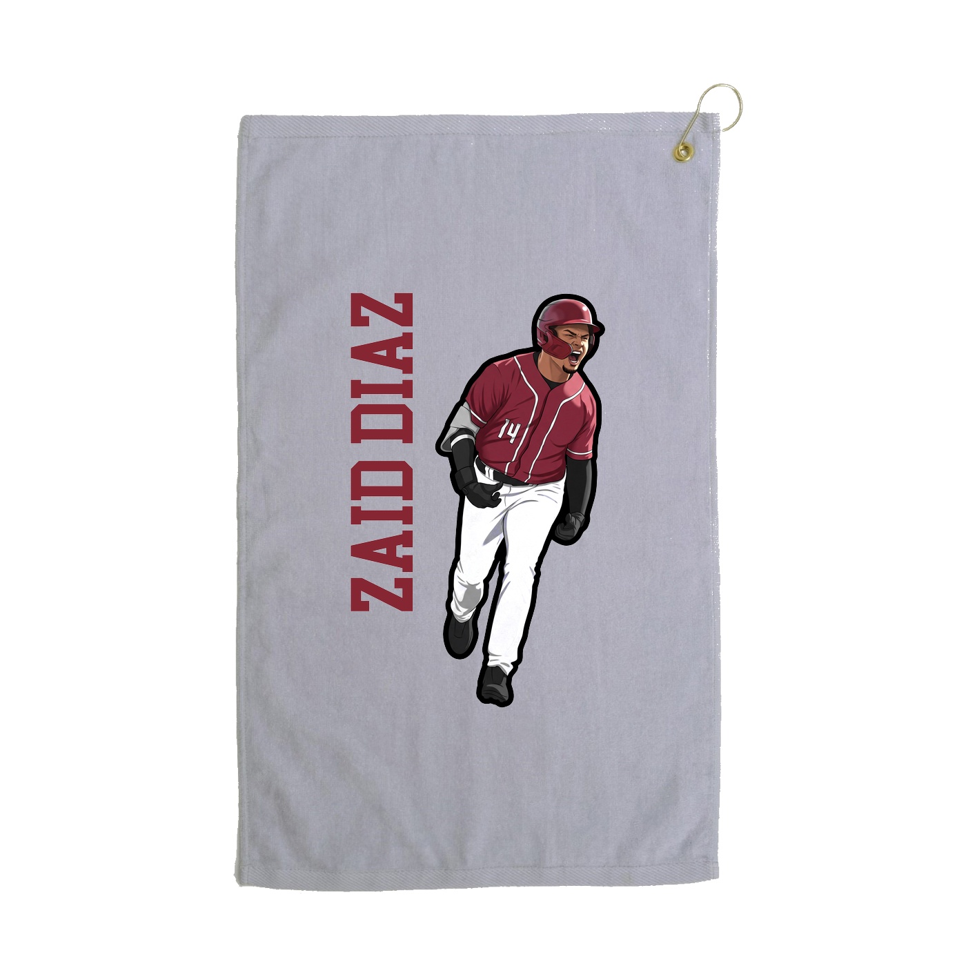 Golf Towel — Name Vertical in Grey