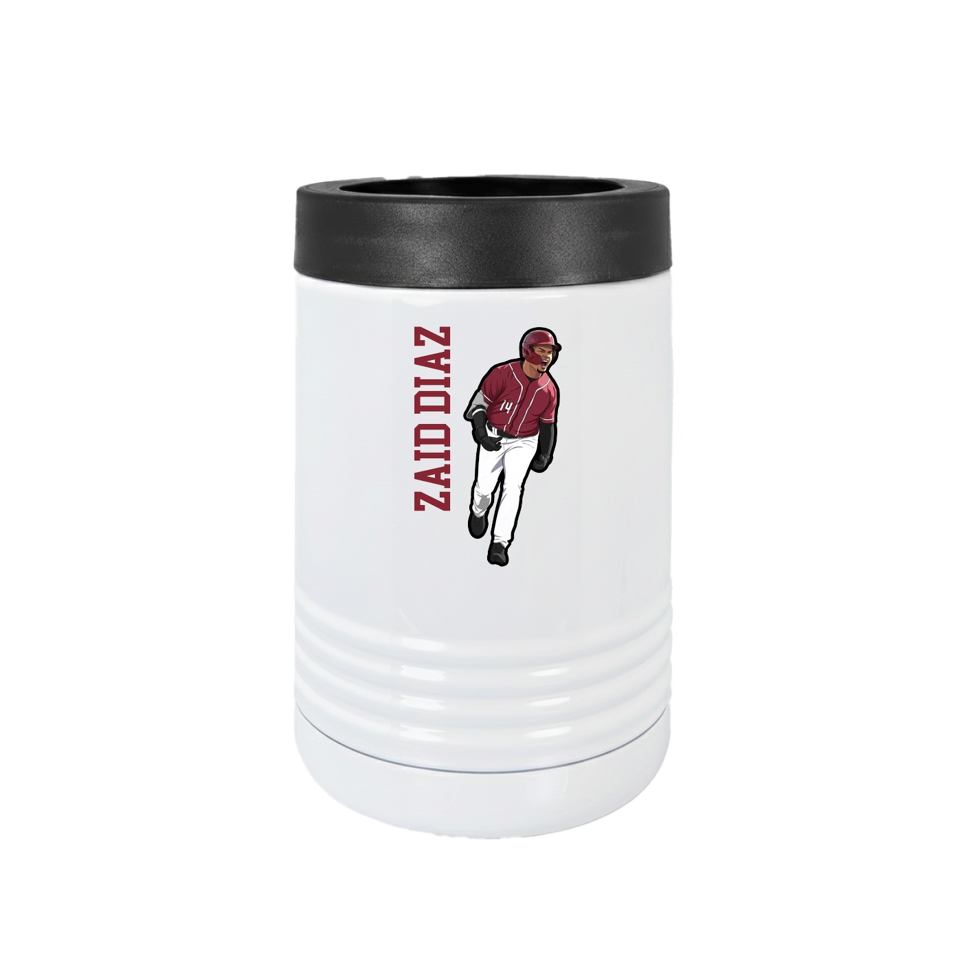 Beverage Holder — Name Vertical in White