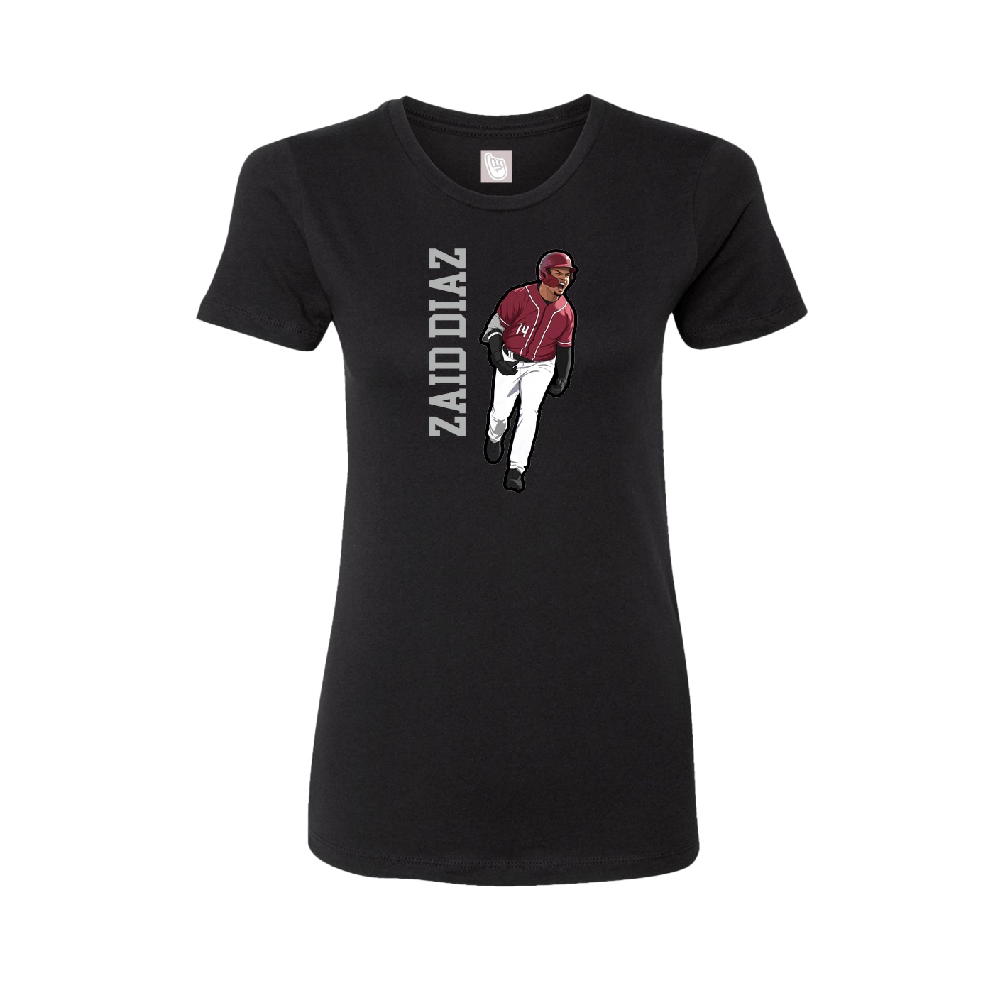 Fitted Women's Tee — Name Vertical in Black