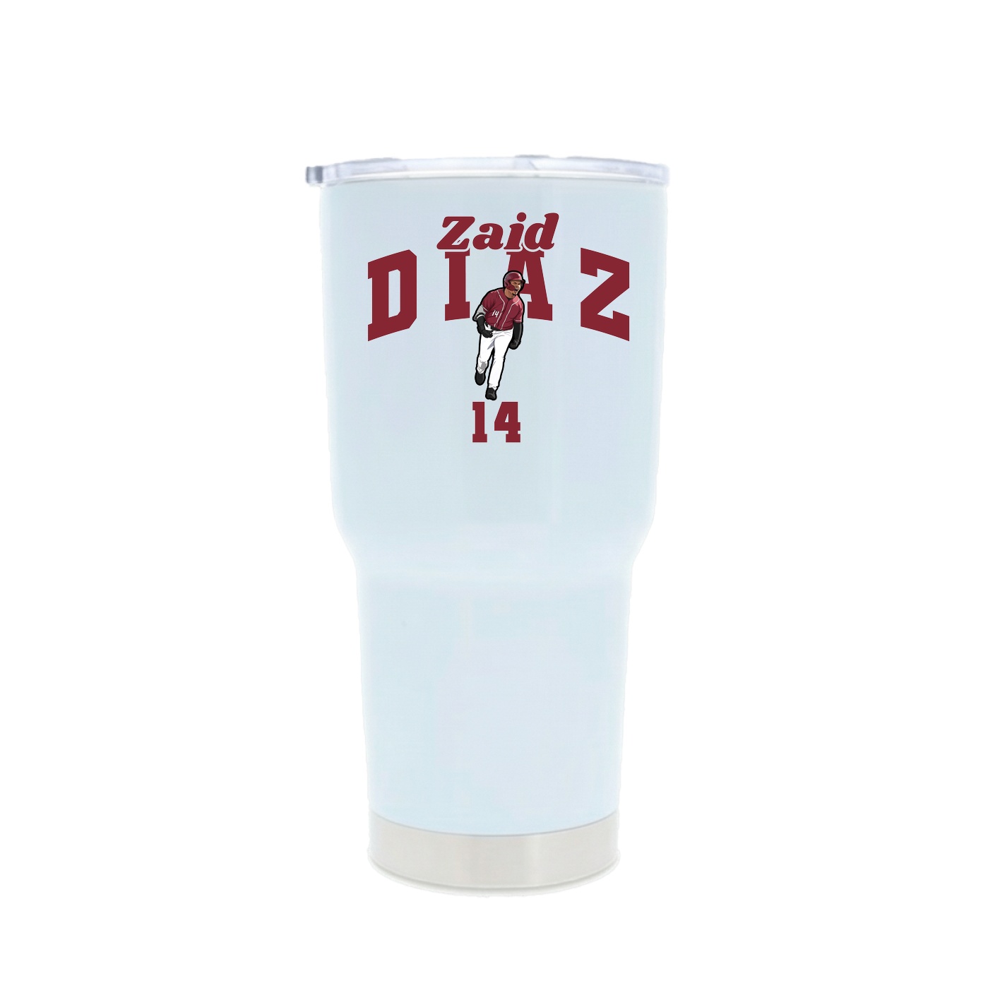 30oz Stainless Steel Tumbler — Signature Arch in White
