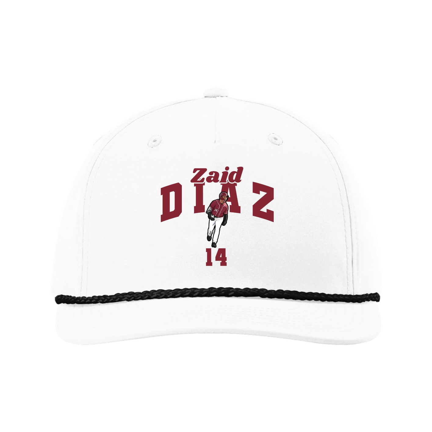 Five-Panel Classic Rope Cap — Signature Arch in White