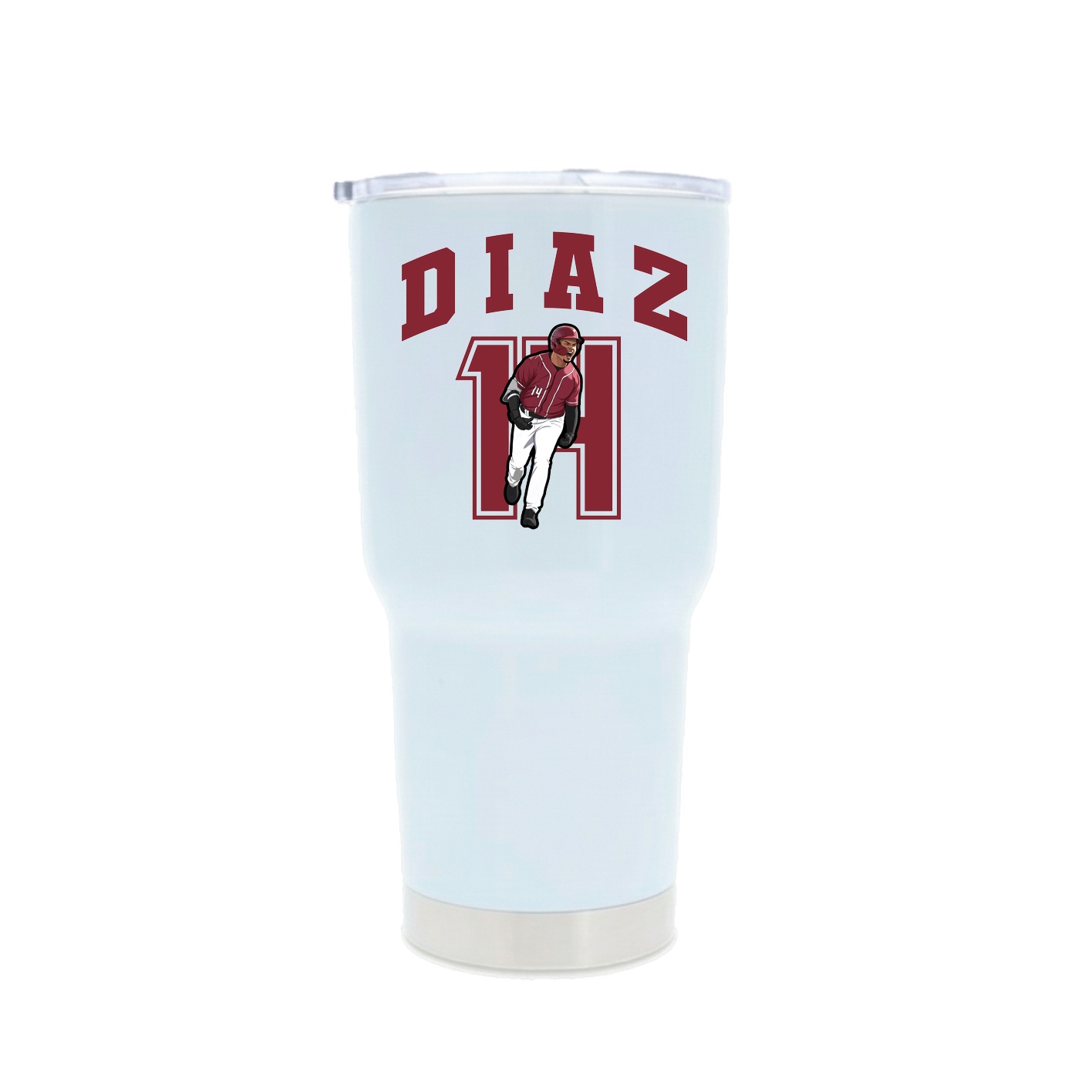 30oz Stainless Steel Tumbler — Number in White