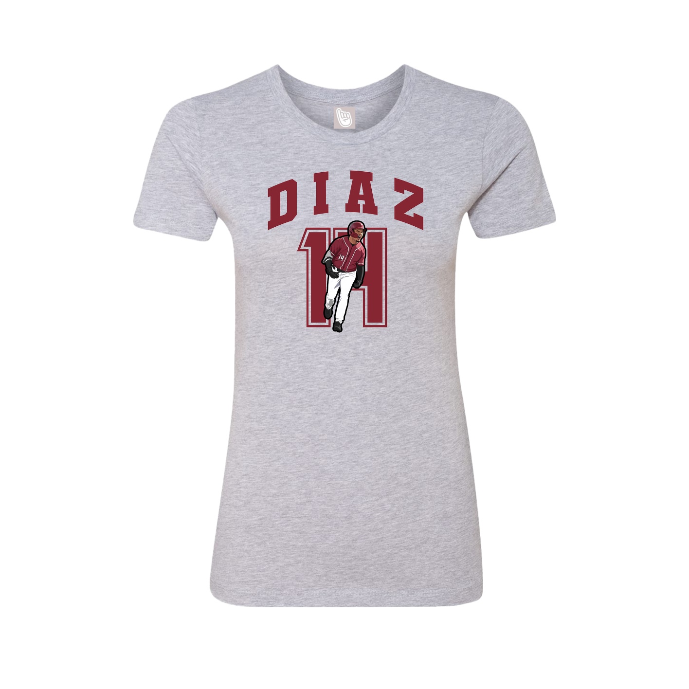 Fitted Women's Tee — Number in Grey