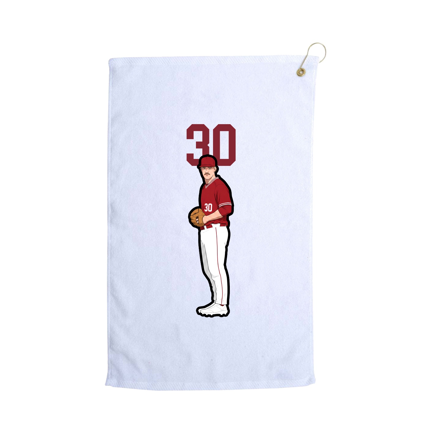 Golf Towel — Number Top in White