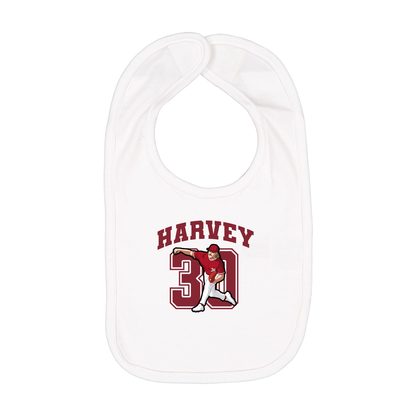 Infant Bib — Number in White