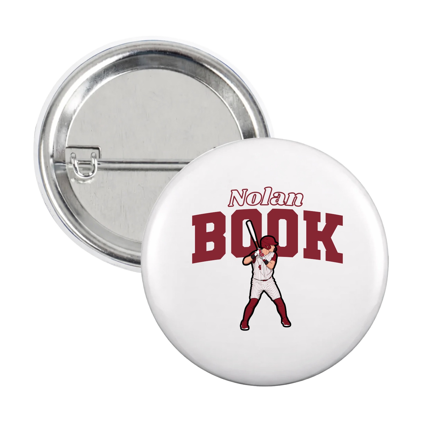 Game Day Button — Name Arch in White