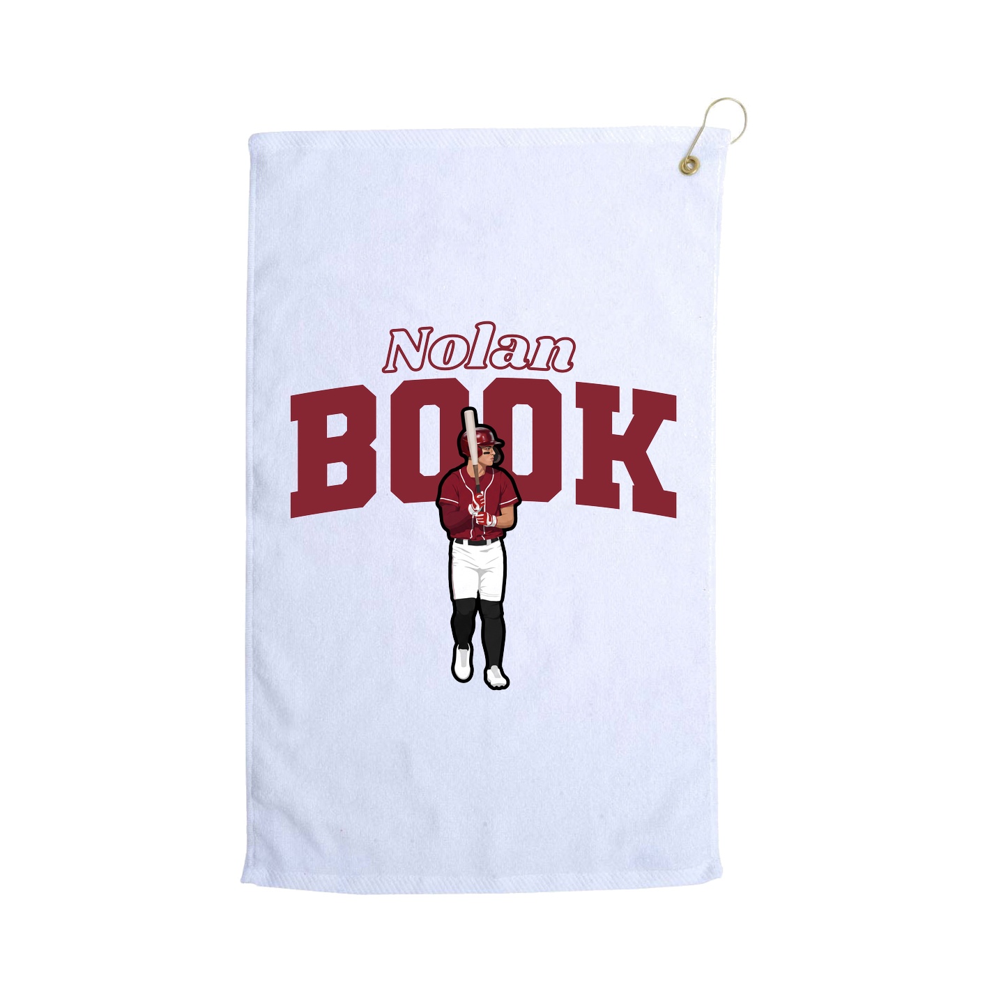 Golf Towel — Name Arch in White