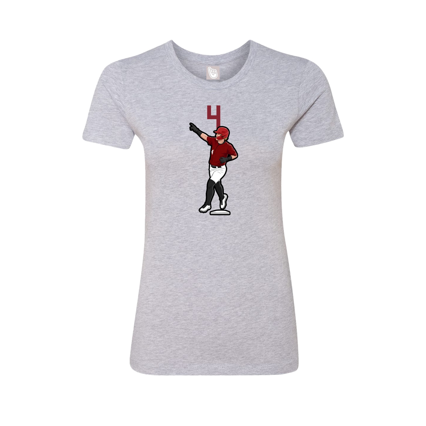 Fitted Women's Tee — Number Top in Grey