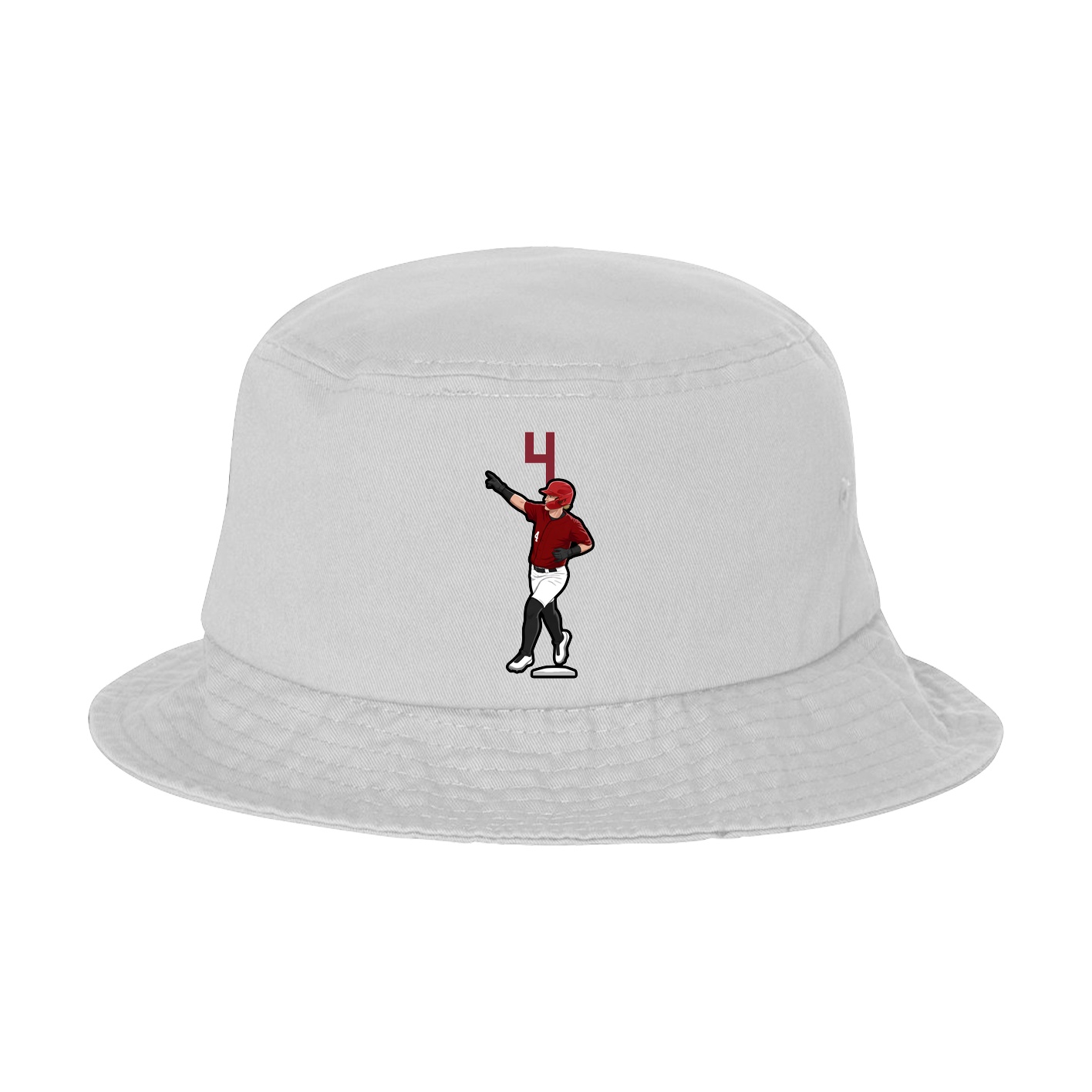 Bucket Cap — Number Top in White