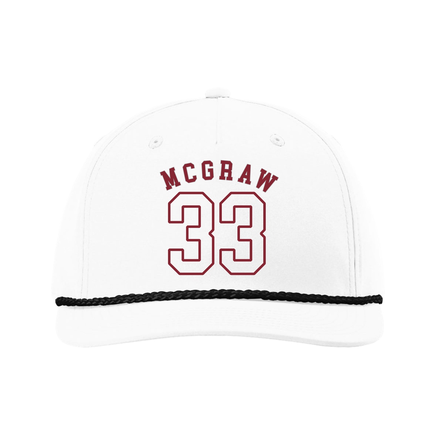 Five-Panel Classic Rope Cap — Shirsey Arch in White