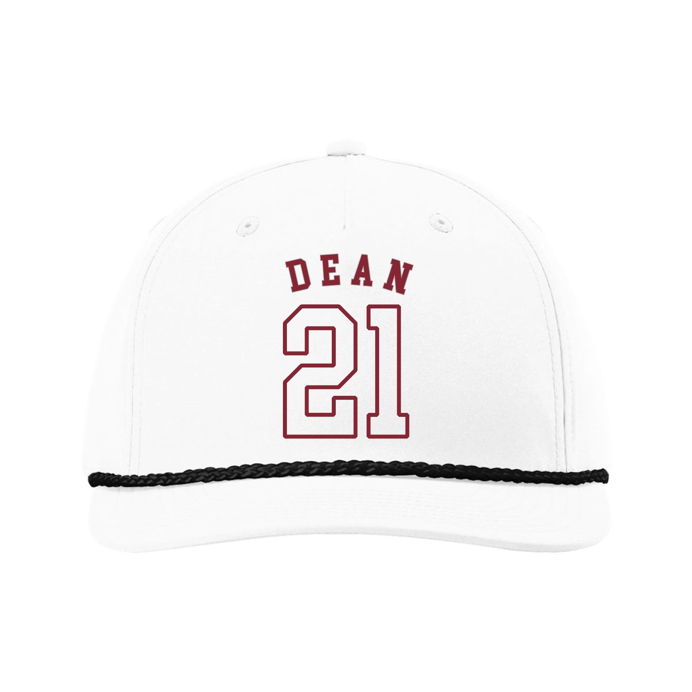 Five-Panel Classic Rope Cap — Shirsey Arch in White