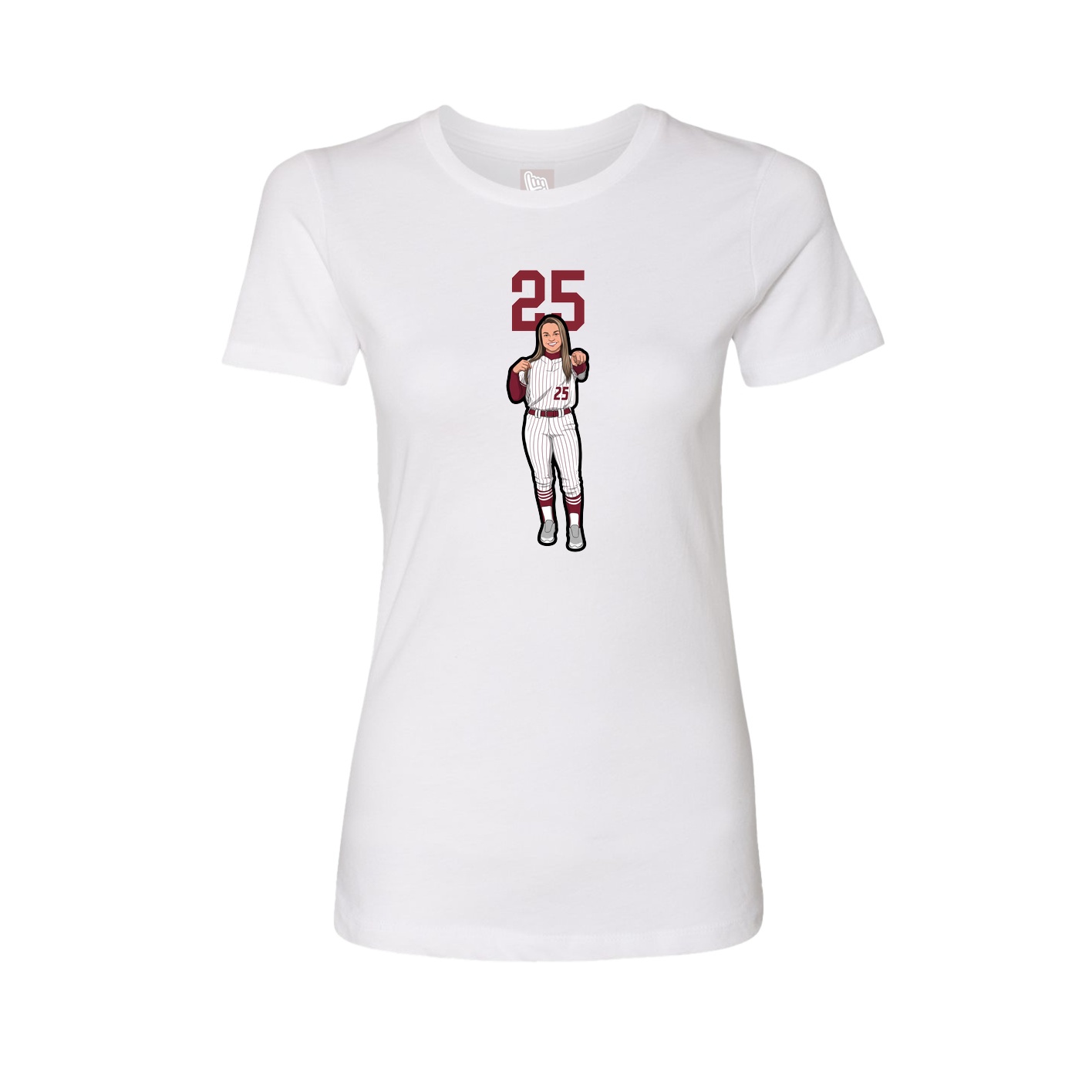 Fitted Women's Tee — Number Top in White