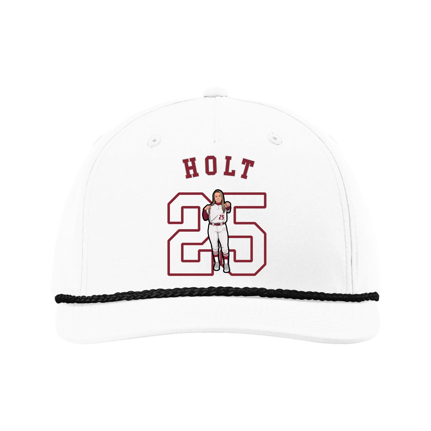 Five-Panel Classic Rope Cap — Shirsey Arch in White