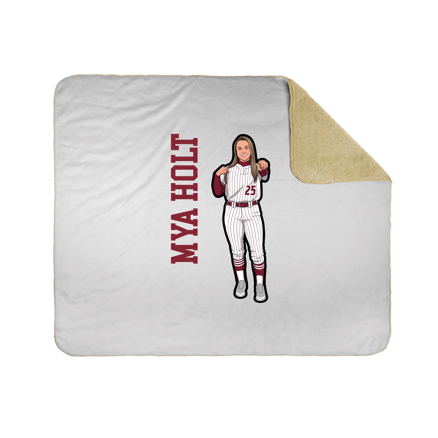 Throw Blanket — Name Vertical in White
