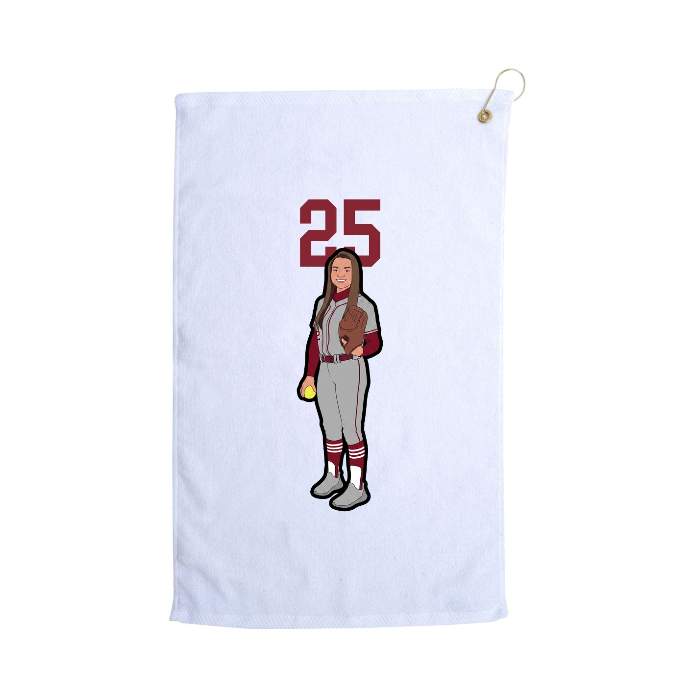 Golf Towel — Number Top in White