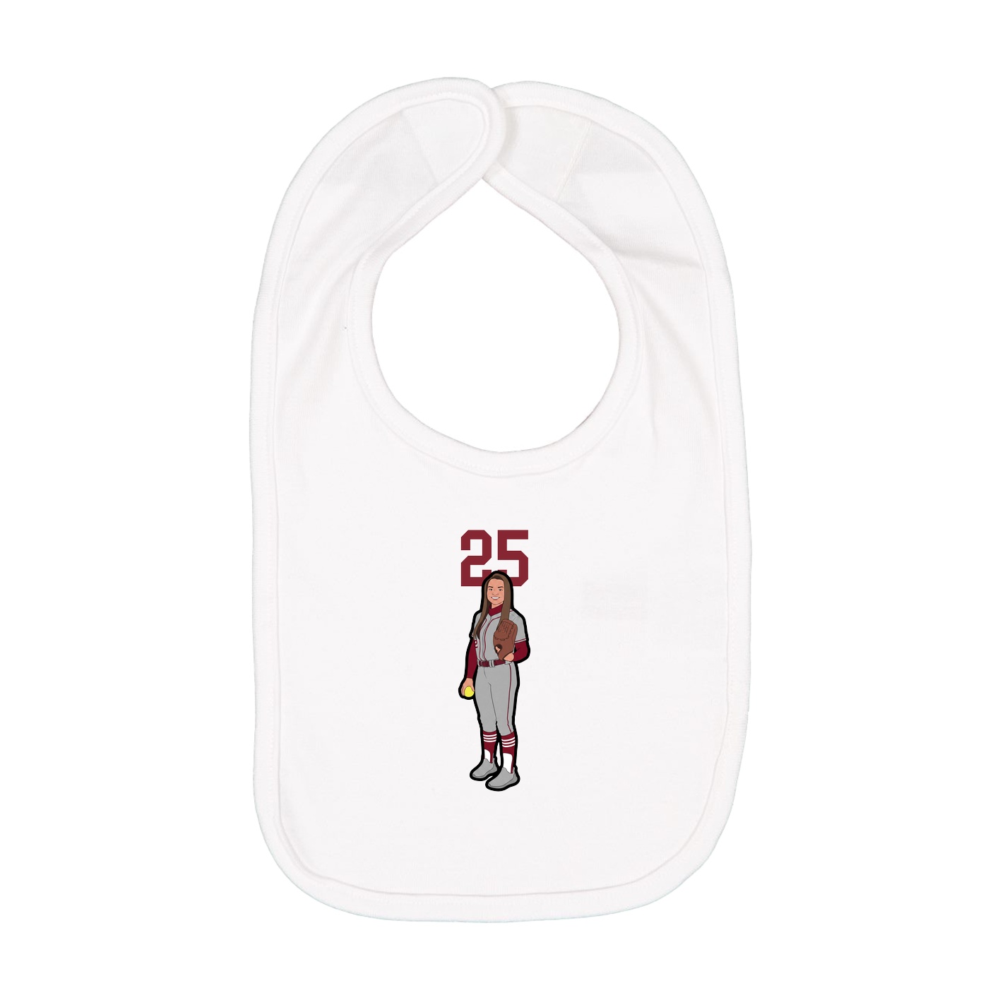 Infant Bib — Number Top in White