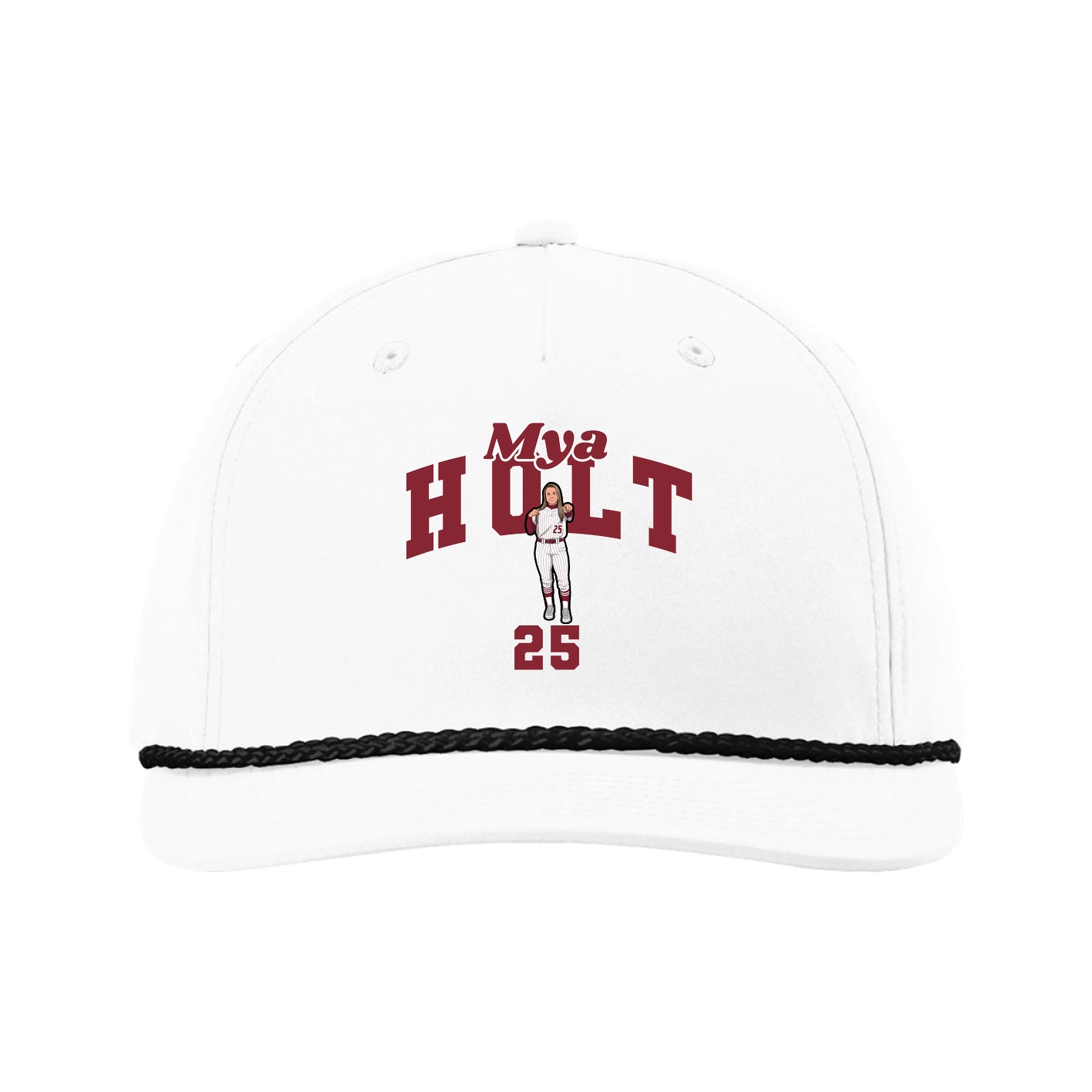 Five-Panel Classic Rope Cap — Signature Arch in White