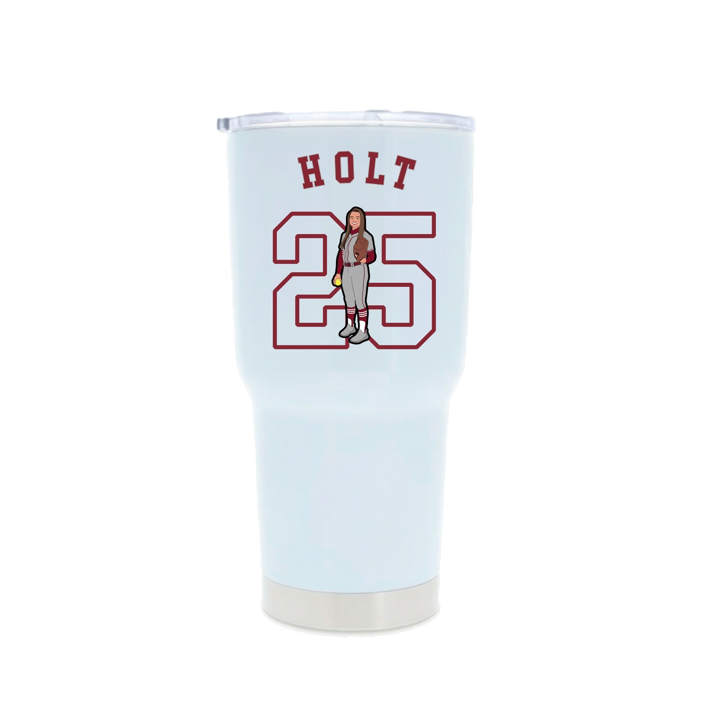 30oz Stainless Steel Tumbler — Shirsey Arch in White