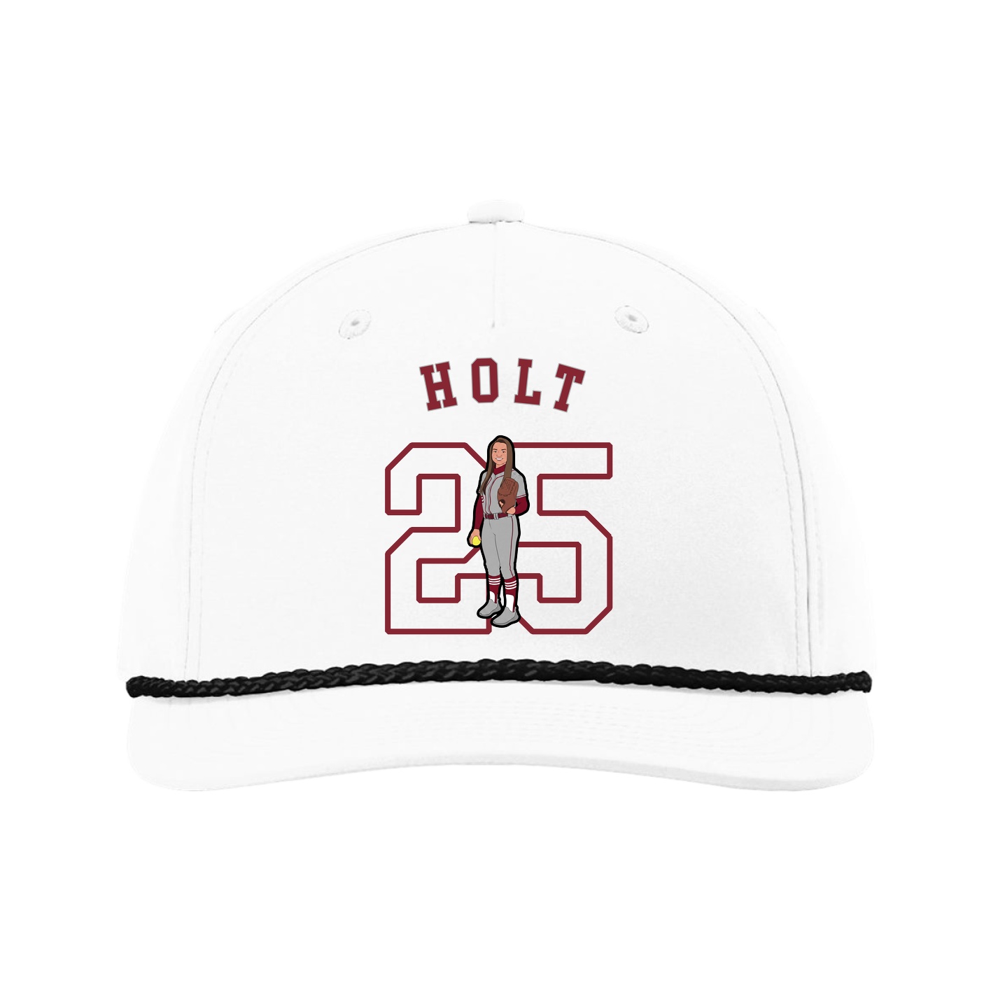 Five-Panel Classic Rope Cap — Shirsey Arch in White