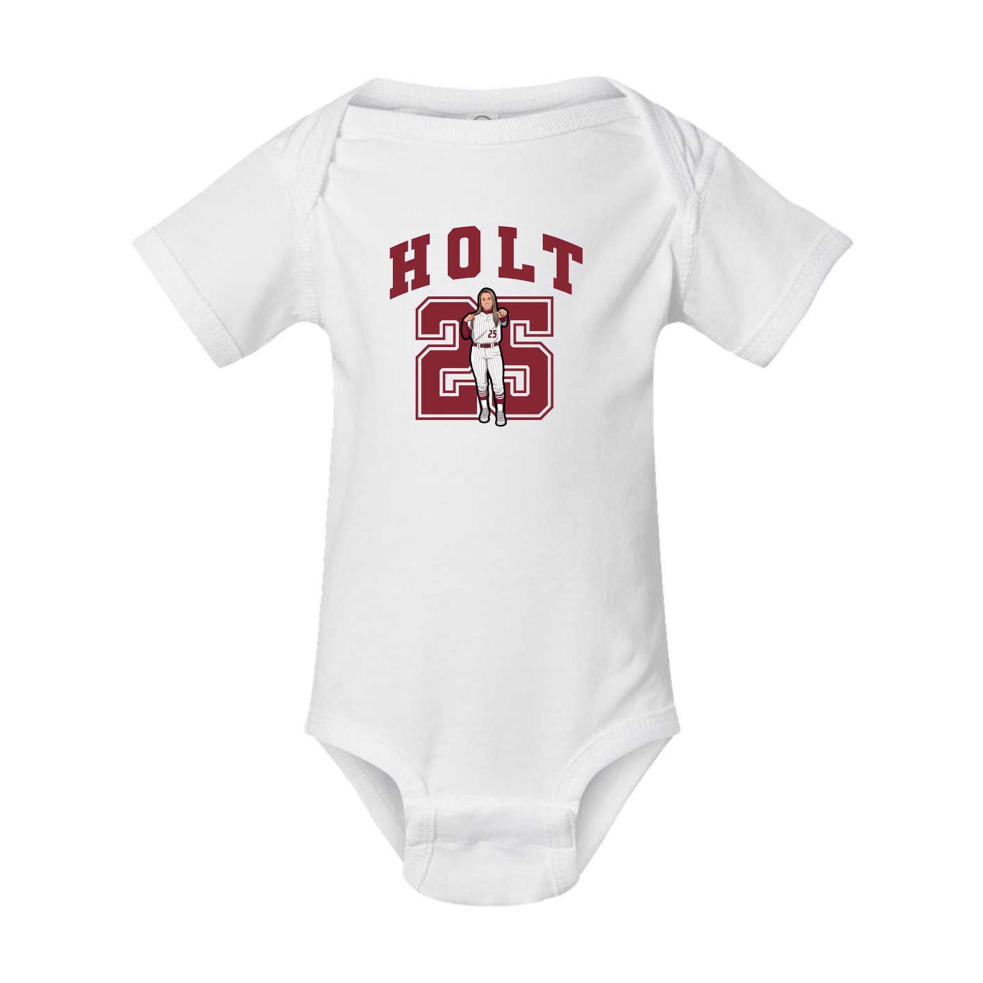 Baby Onesie — Number in White