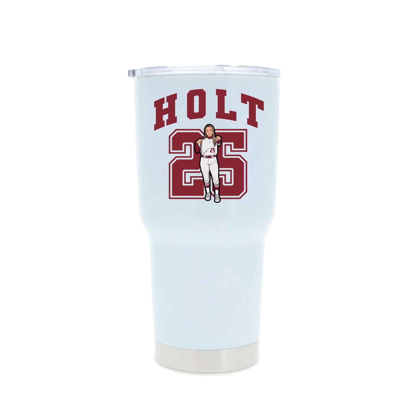 30oz Stainless Steel Tumbler — Number in White