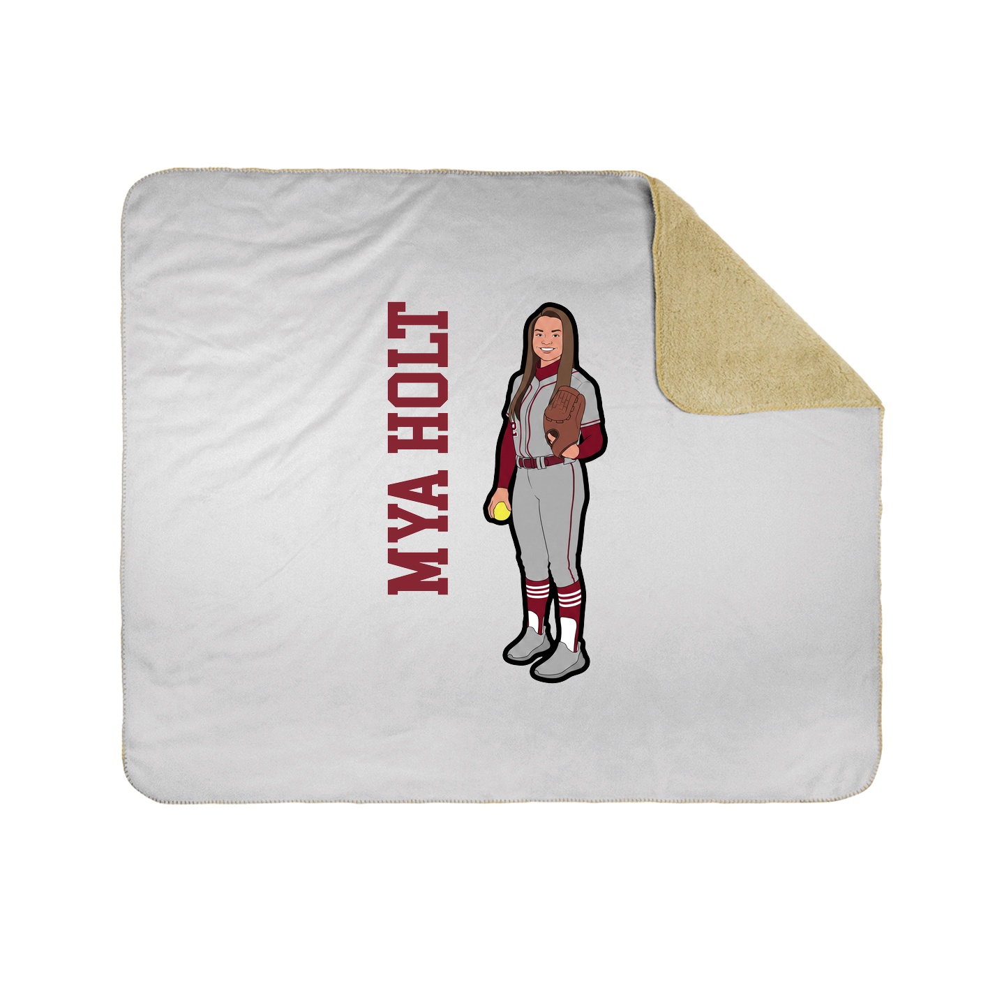 Throw Blanket — Name Vertical in White