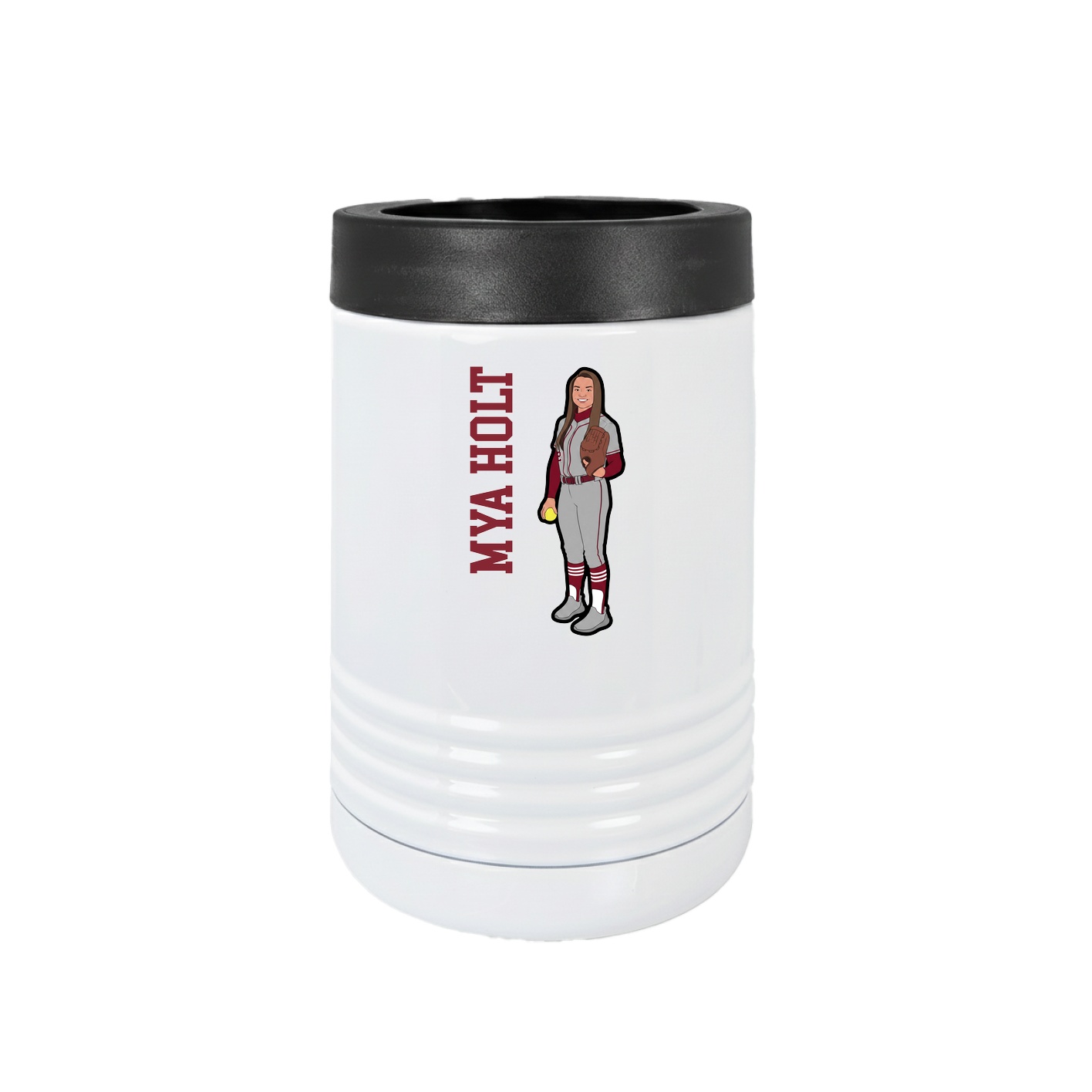 Beverage Holder — Name Vertical in White