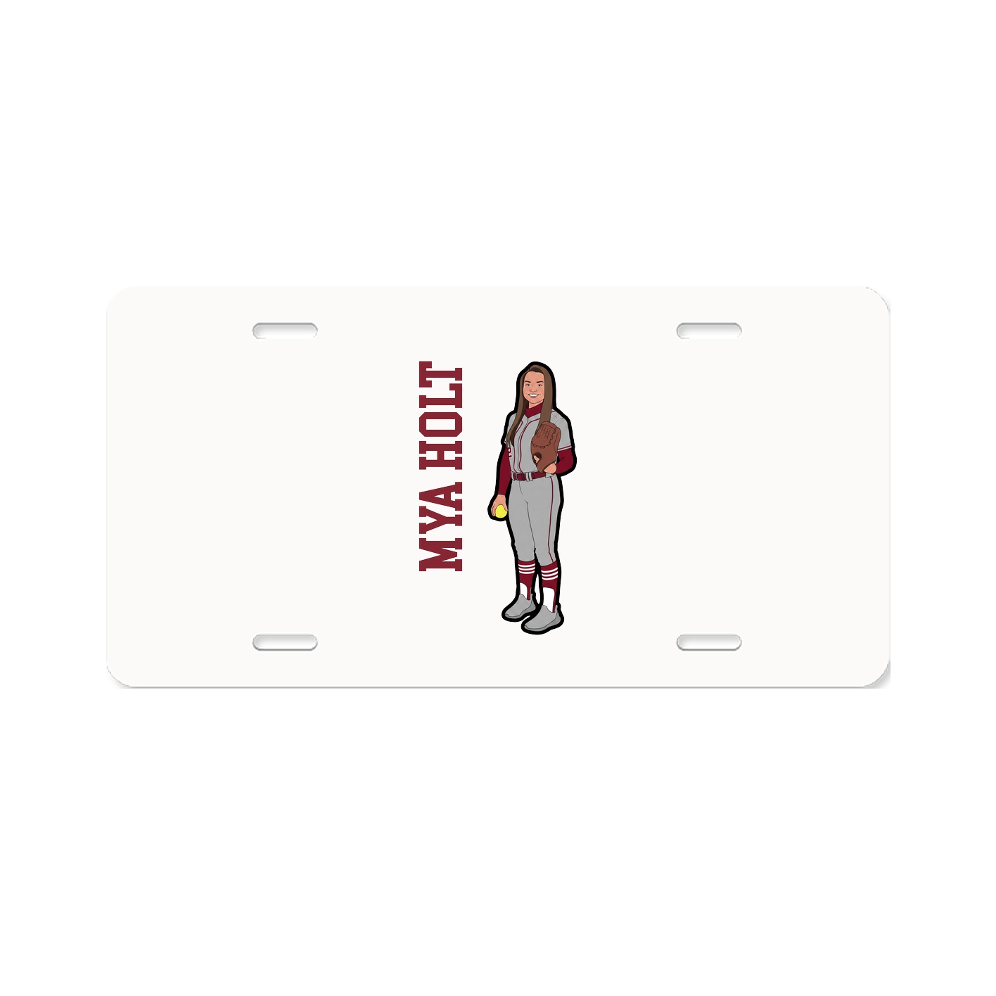 License Plate — Name Vertical in Classic