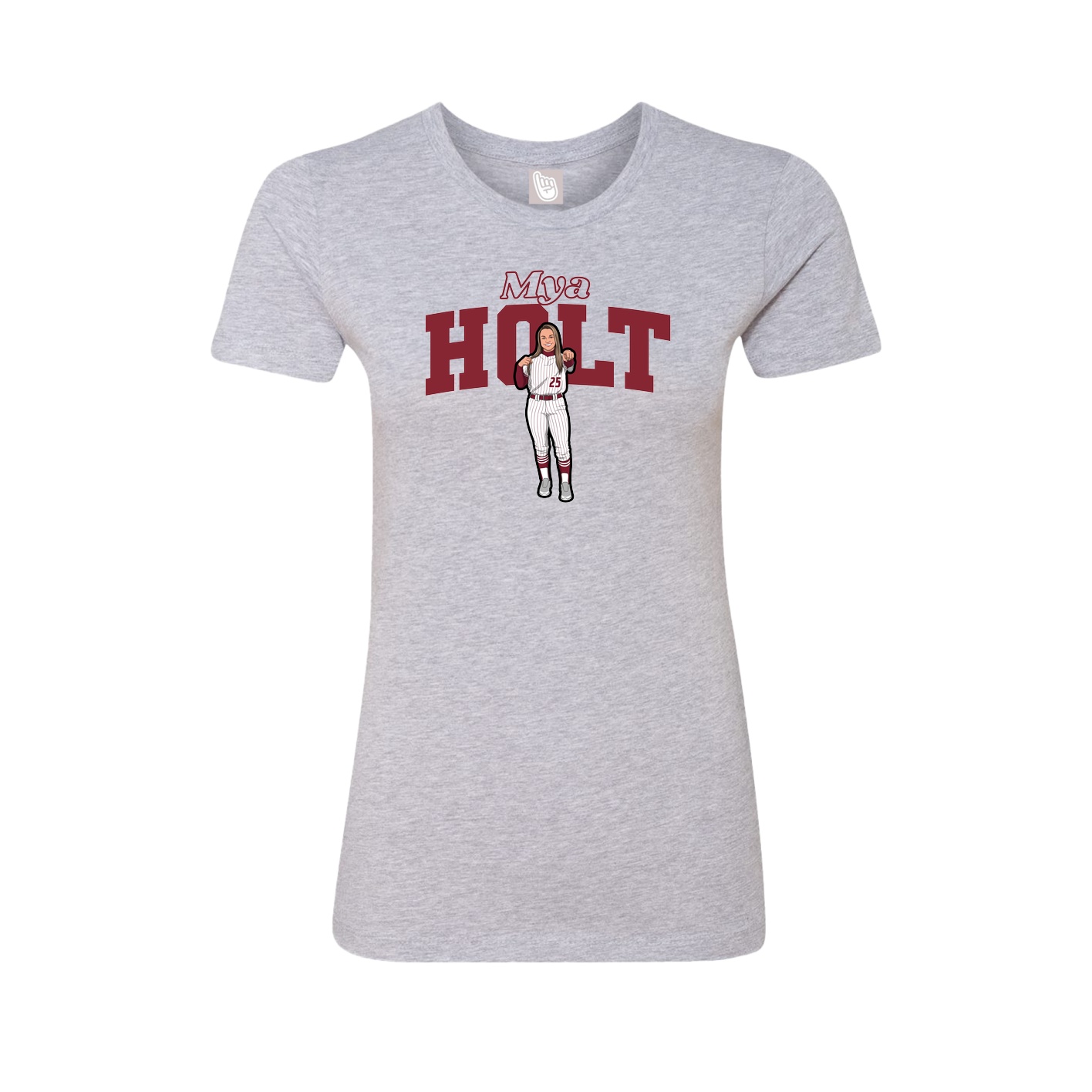 Fitted Women's Tee — Name Arch in Grey