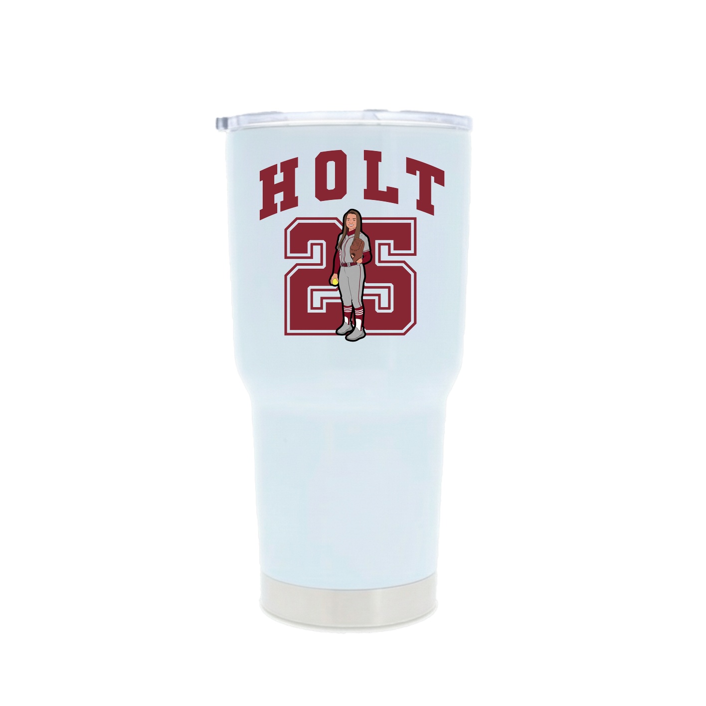 30oz Stainless Steel Tumbler — Number in White