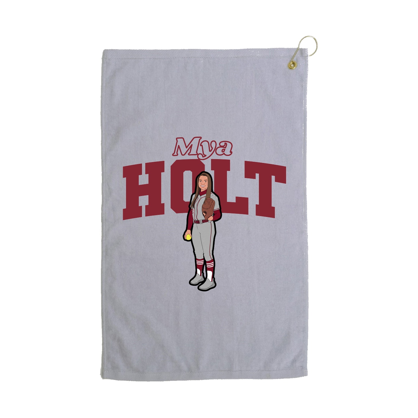 Golf Towel — Name Arch in Grey