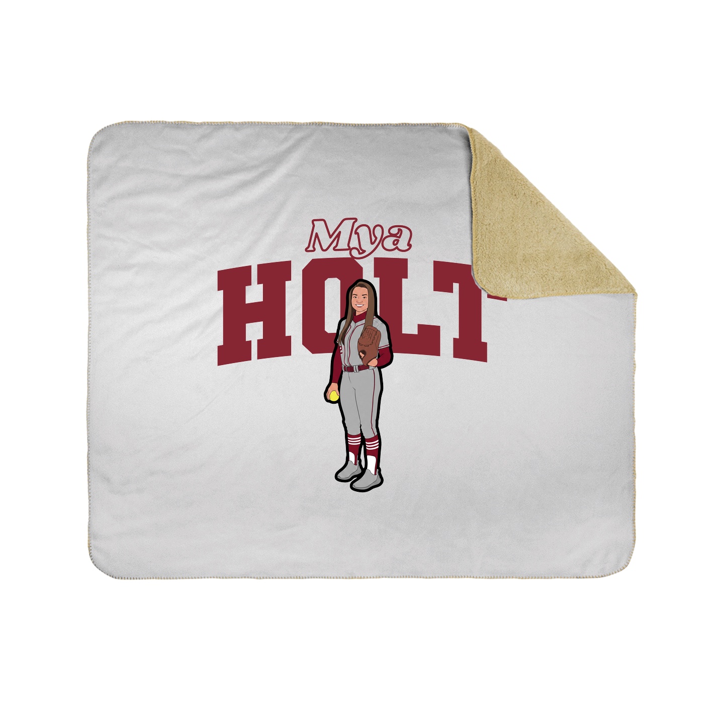 Throw Blanket — Name Arch in White