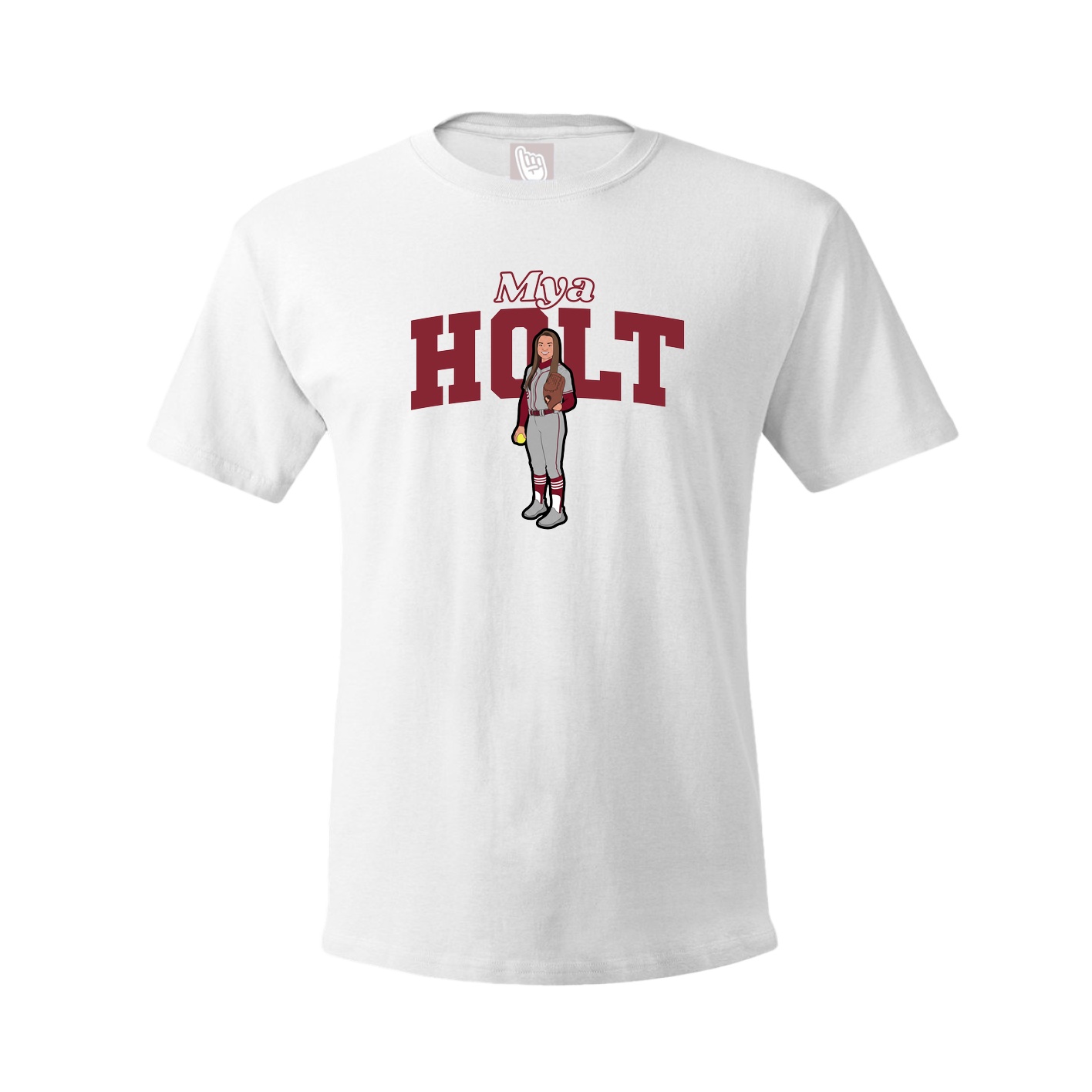 Youth Tee — Name Arch in White
