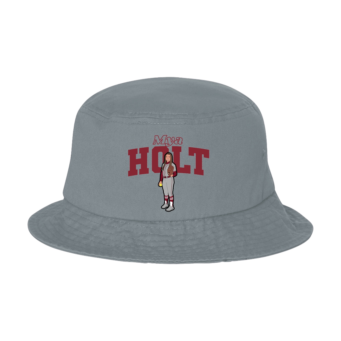 Bucket Cap — Name Arch in Grey