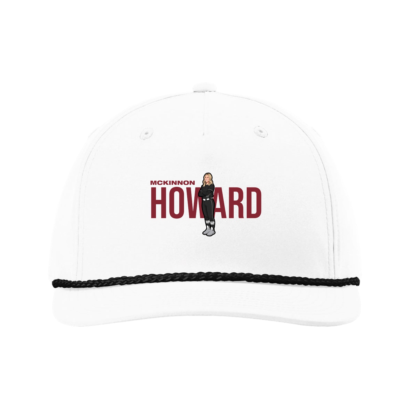 Five-Panel Classic Rope Cap — Player Name in White