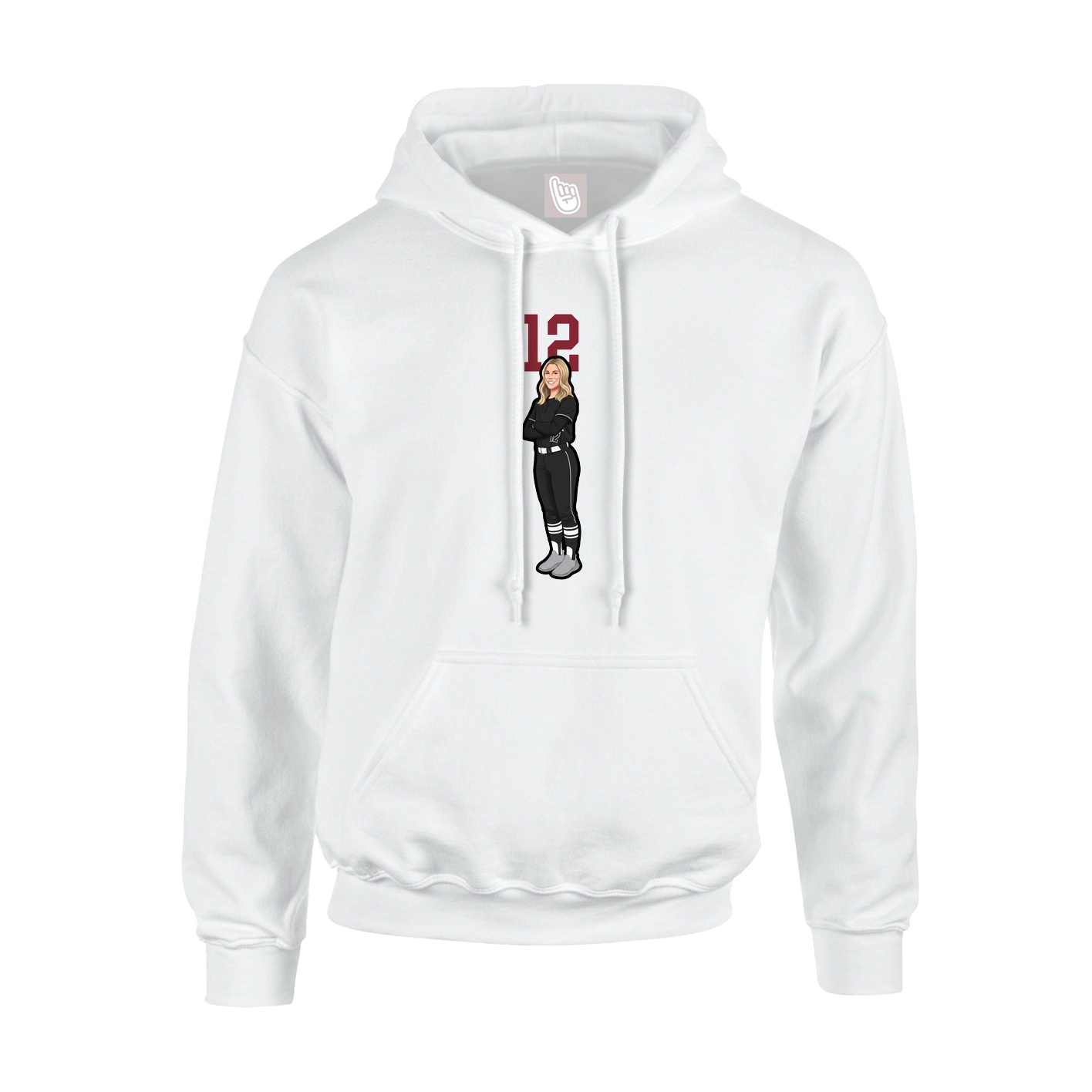 Hoodie — Number Top in White