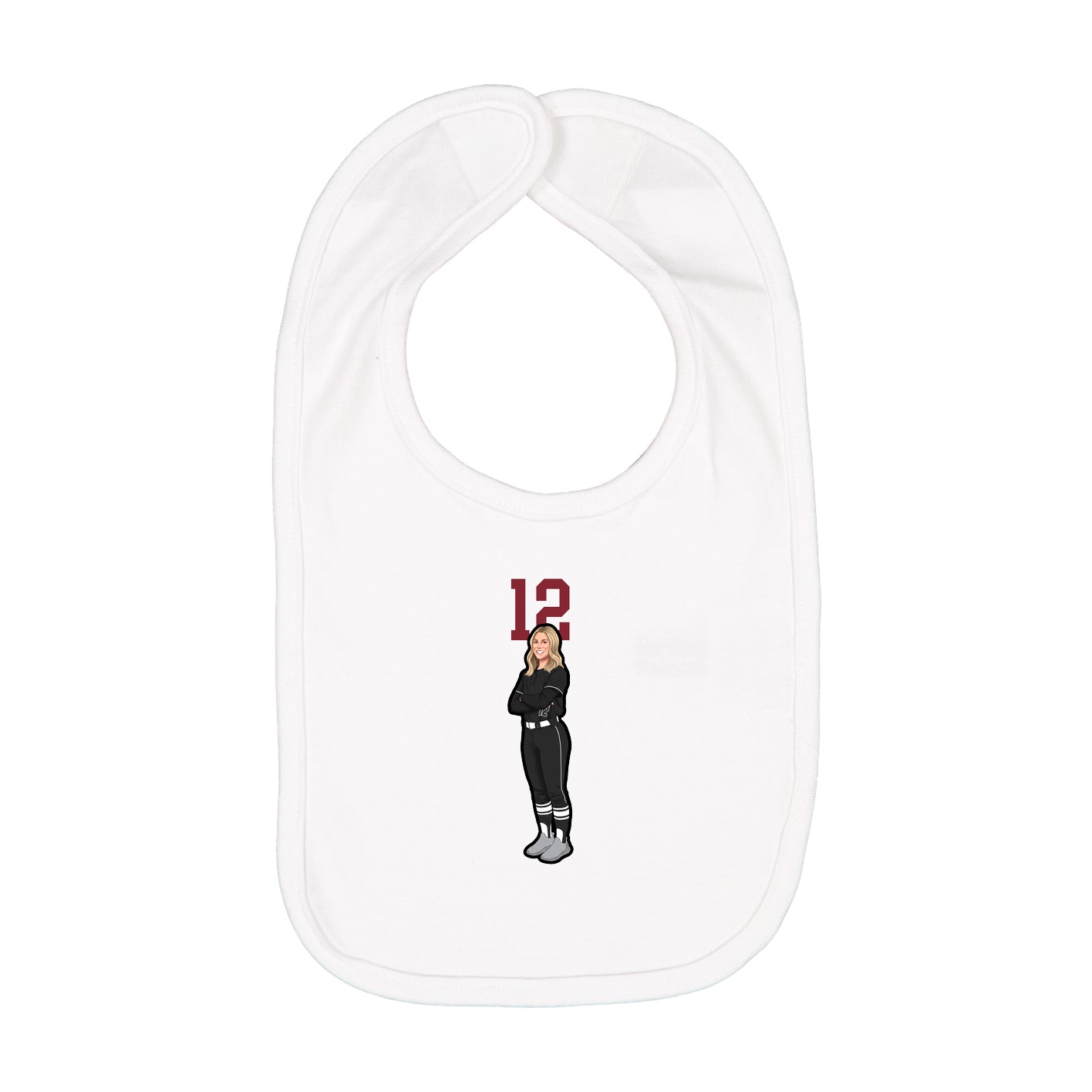 Infant Bib — Number Top in White