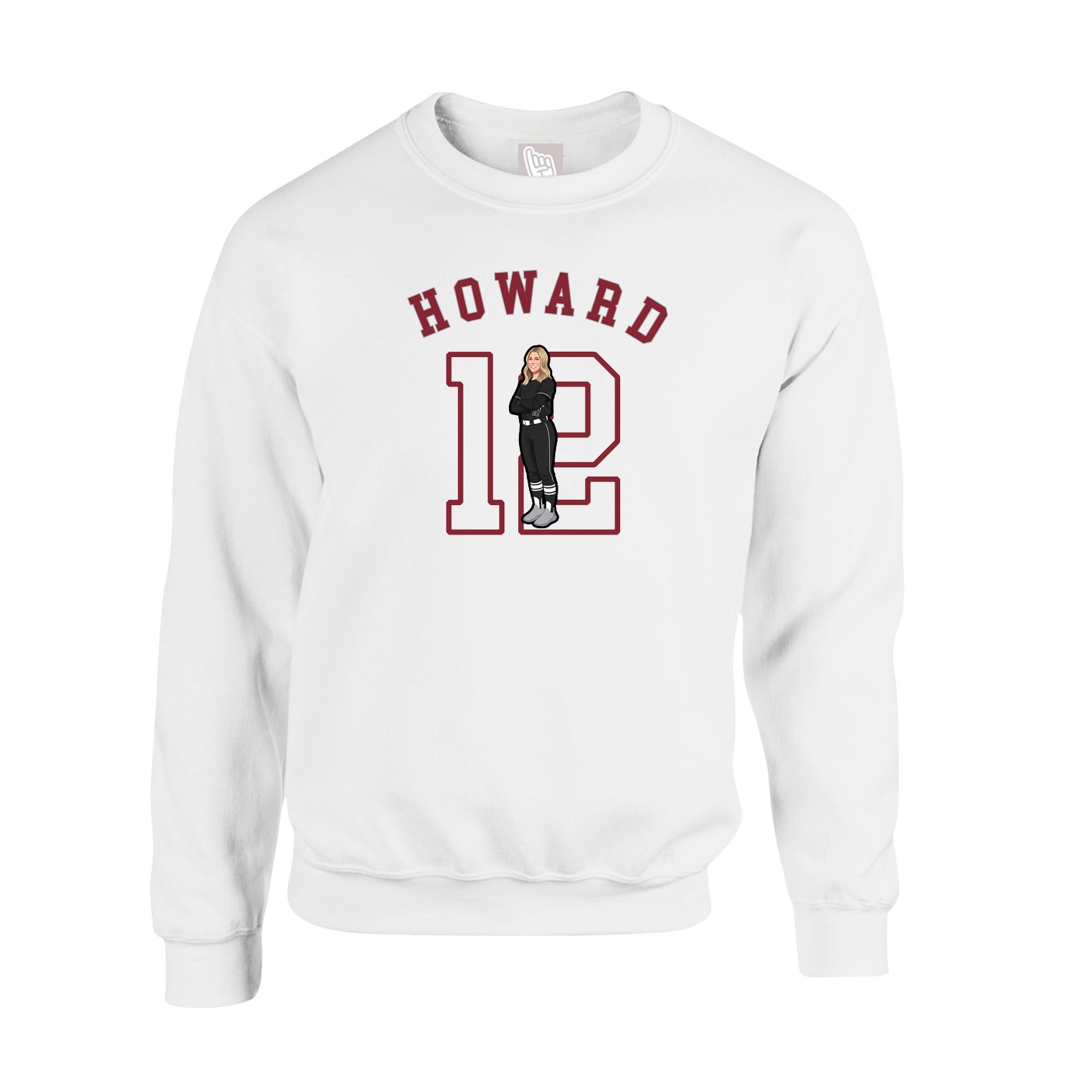 Fleece Crew — Shirsey Arch in White