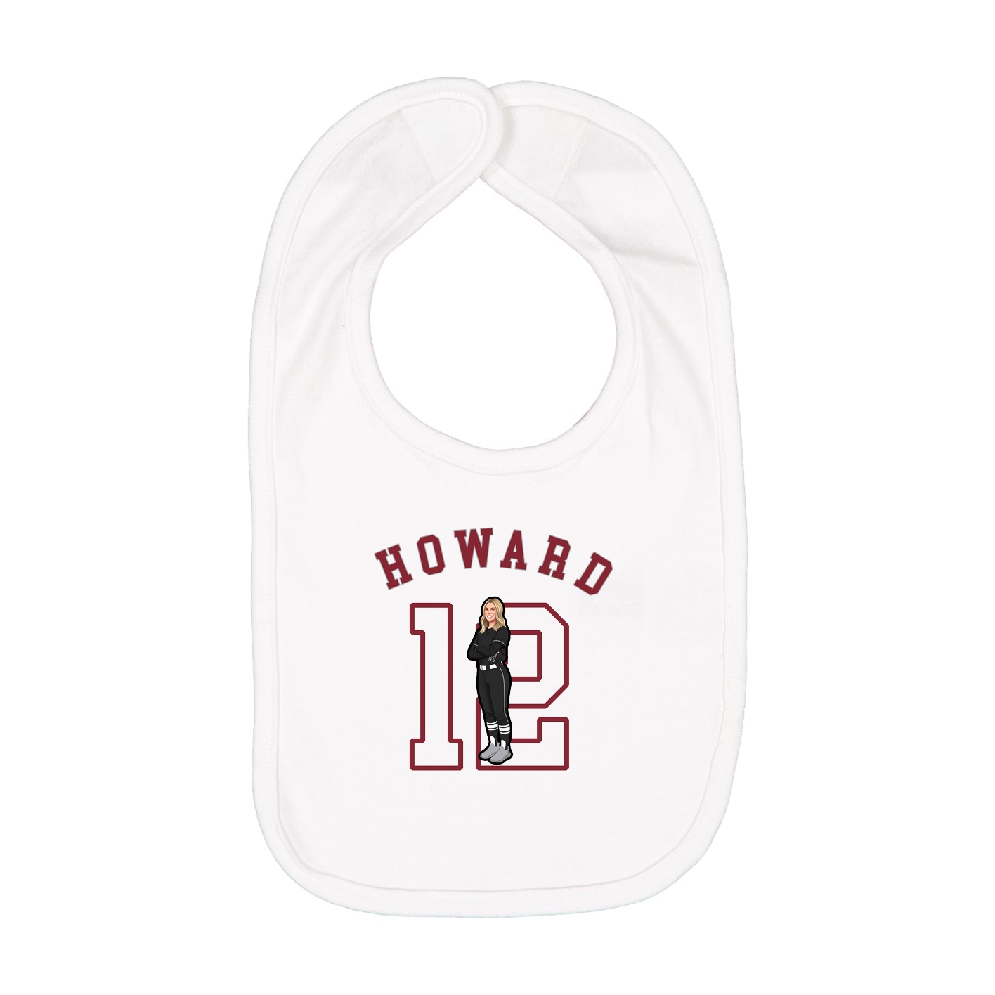 Infant Bib — Shirsey Arch in White