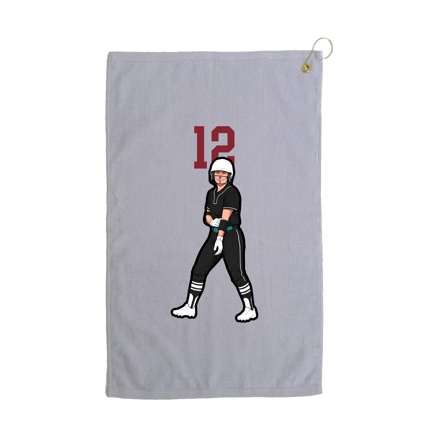 Golf Towel — Number Top in Grey