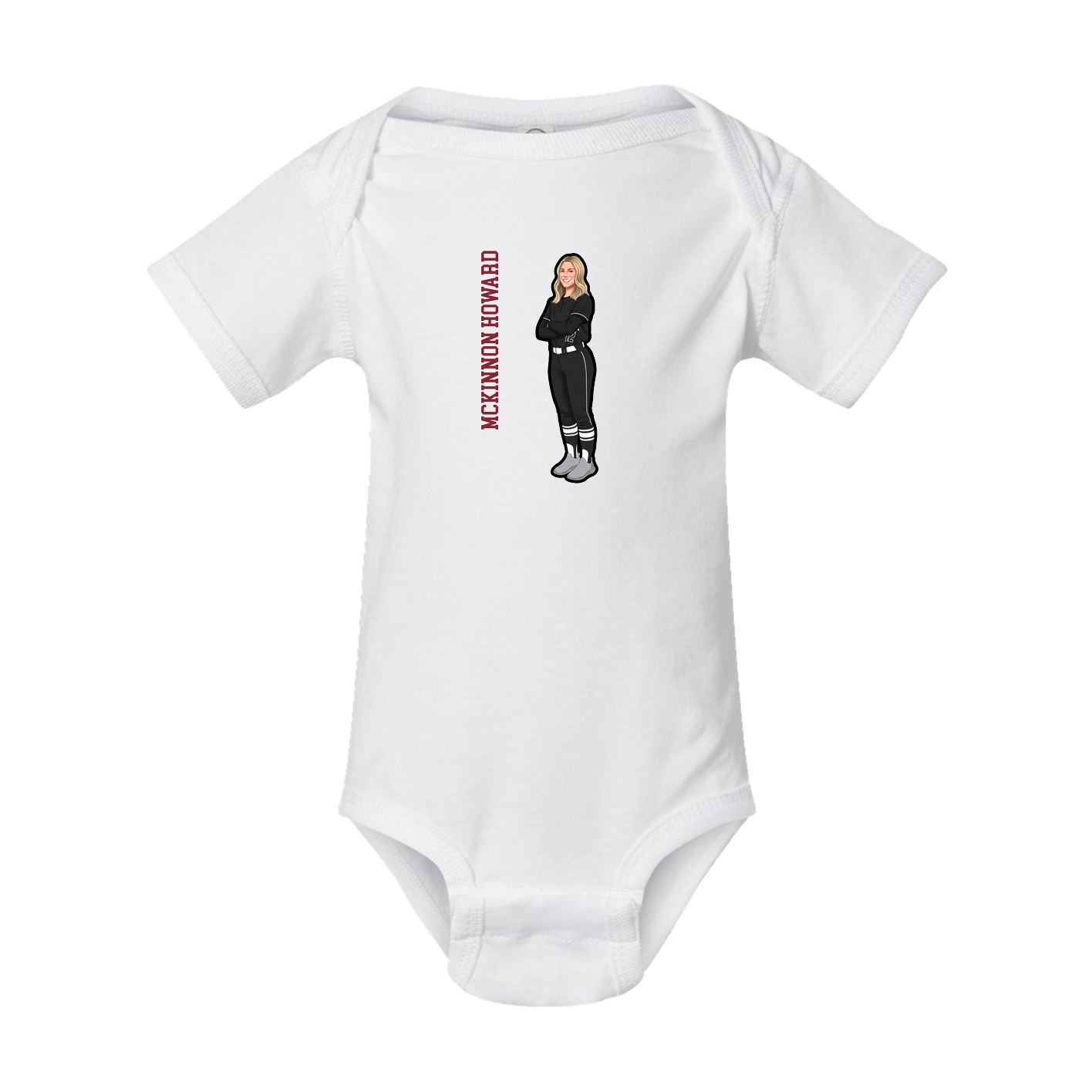 Baby Onesie — Name Vertical in White