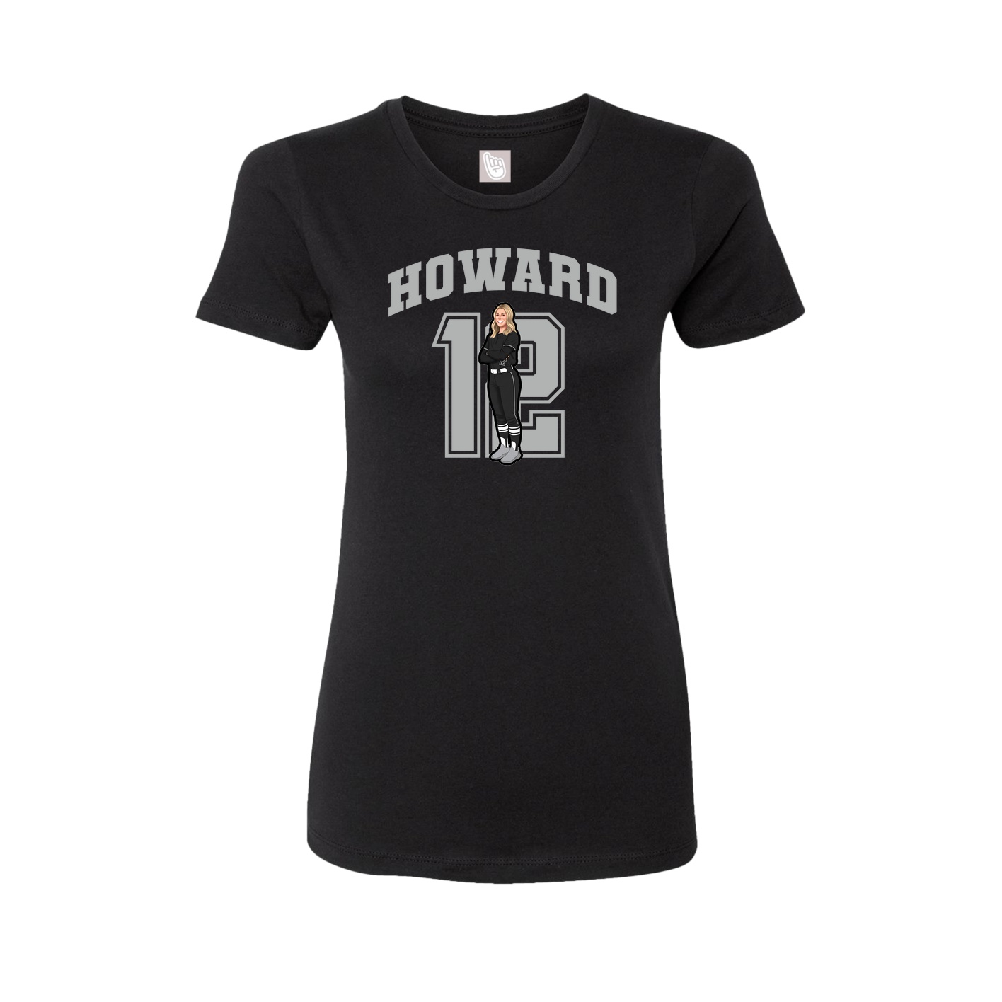 Fitted Women's Tee — Number in Black