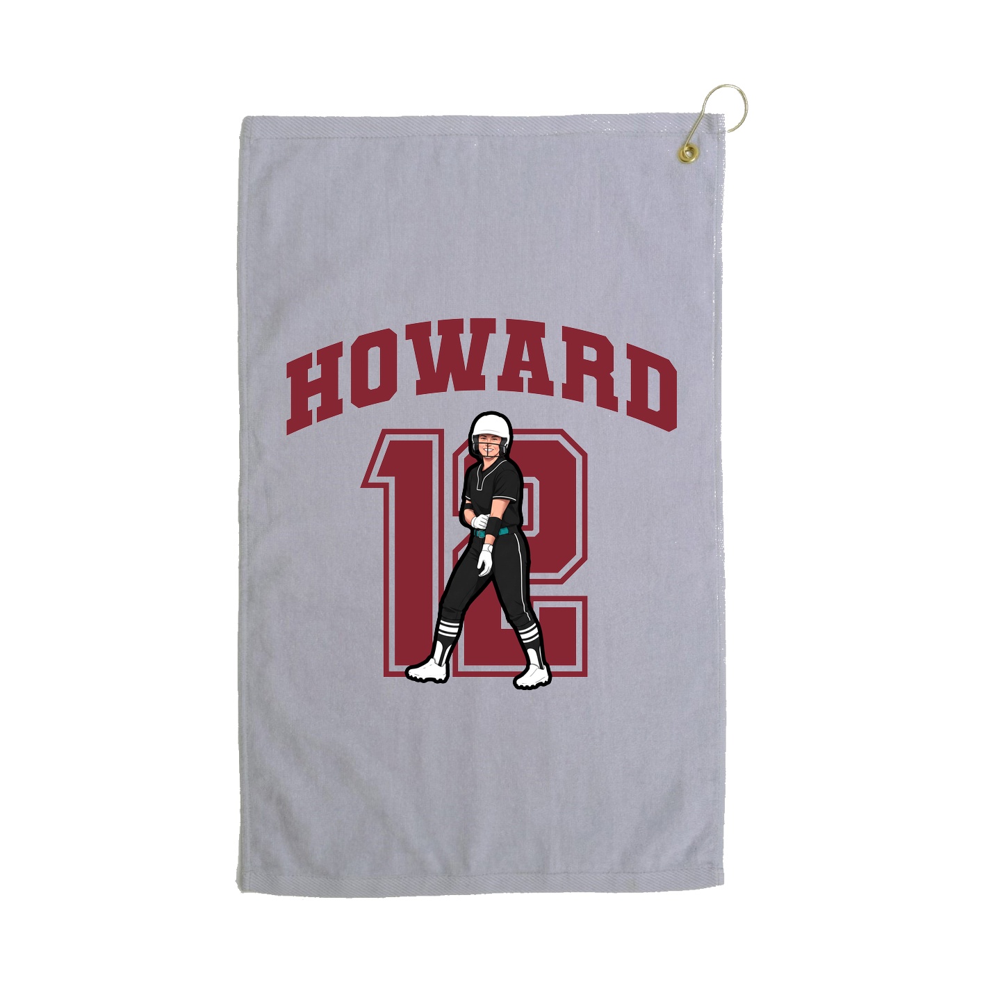 Golf Towel — Number in Grey