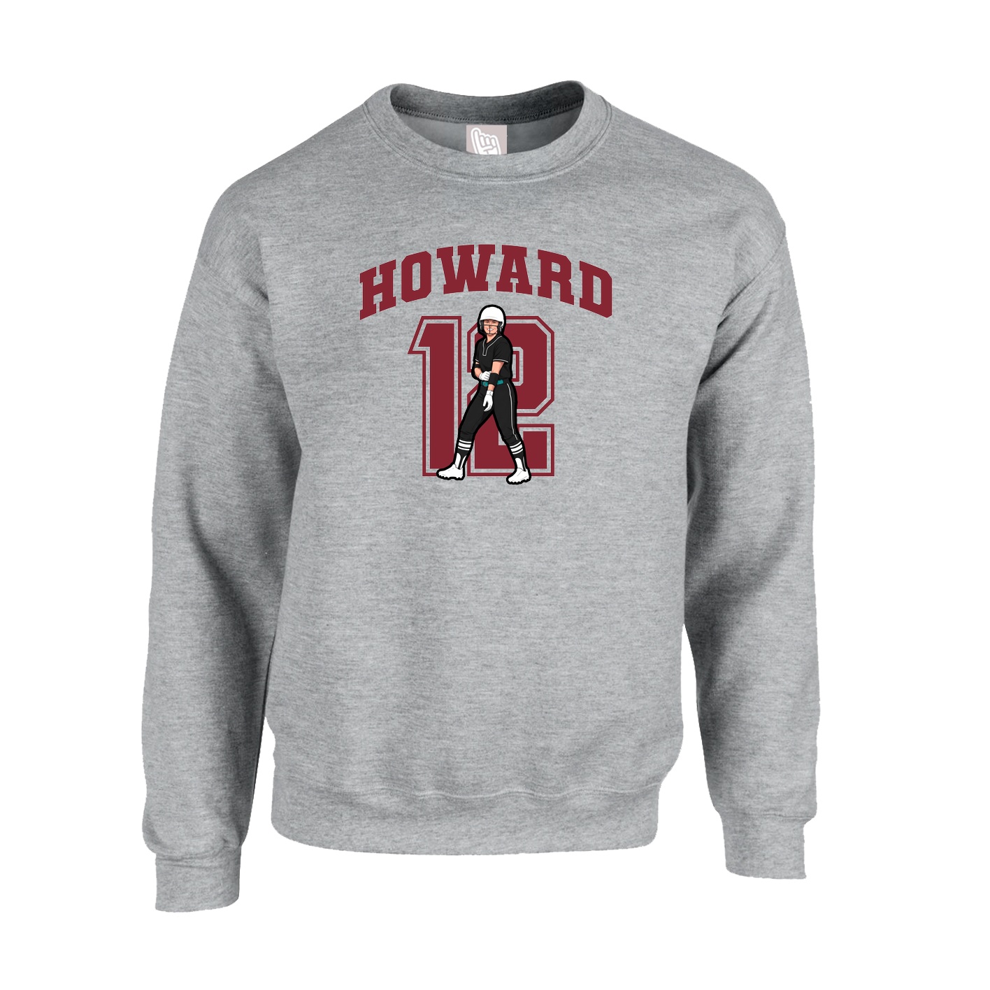 Fleece Crew — Number in Grey